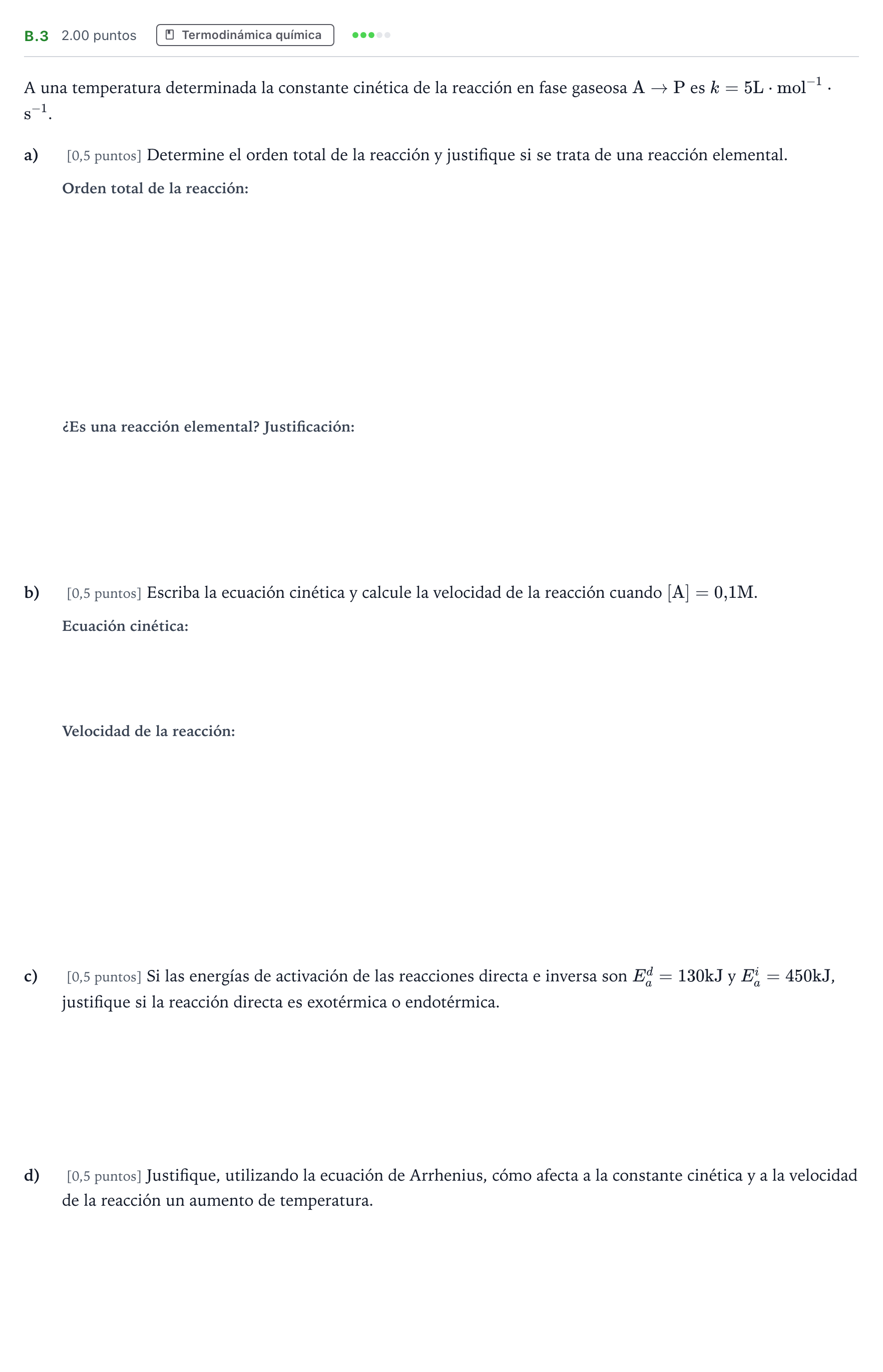 Enunciado: Ejercicio B.3 · Química PAU Madrid Ordinaria Coincidencias 2023