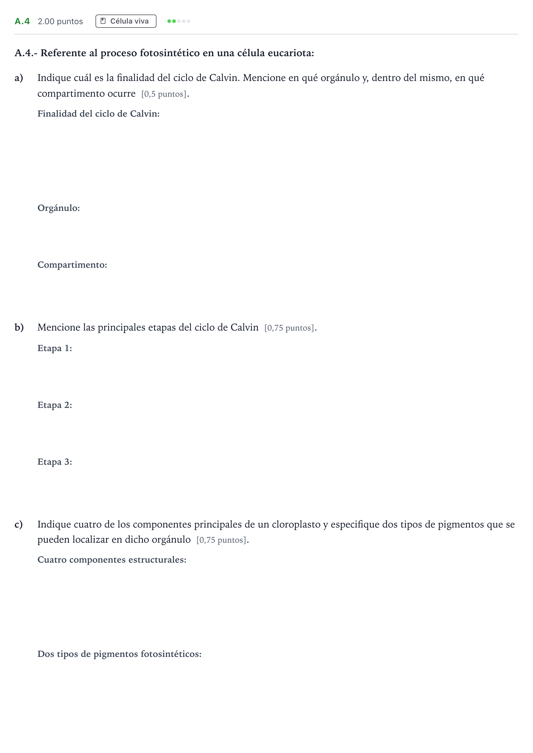 Enunciado: Ejercicio A.4 · Biología PAU Madrid Extraordinaria 2024