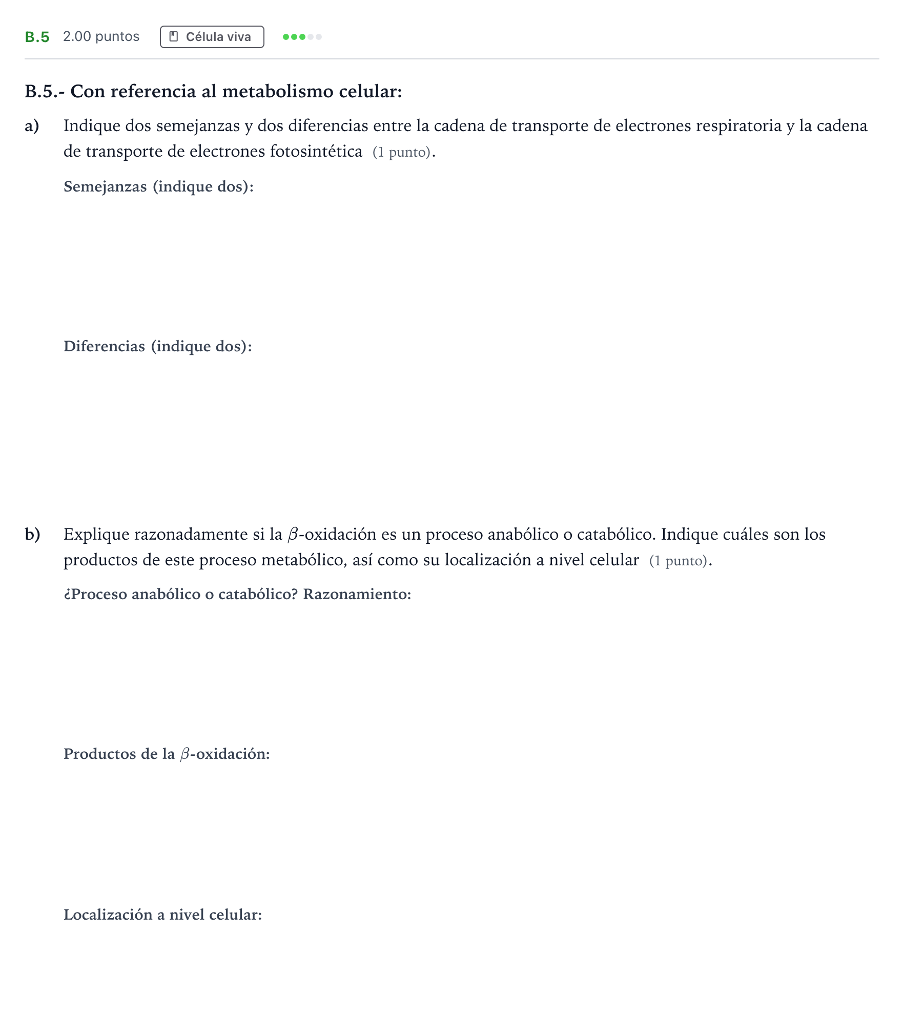 Enunciado: Ejercicio B.5 · Biología PAU Madrid Extraordinaria 2024