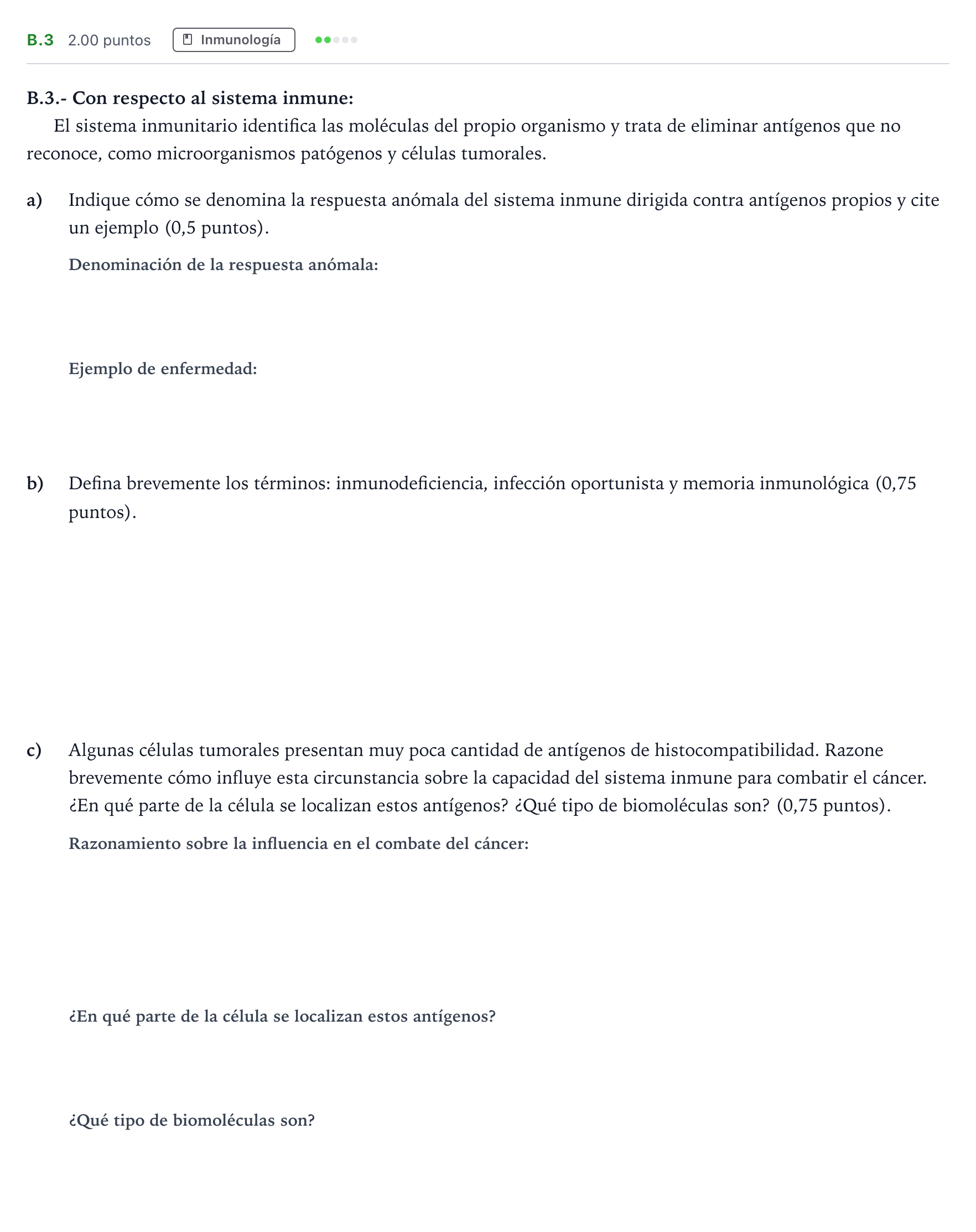 Enunciado: Ejercicio B.3 · Biología PAU Madrid Extraordinaria Coincidencias 2024