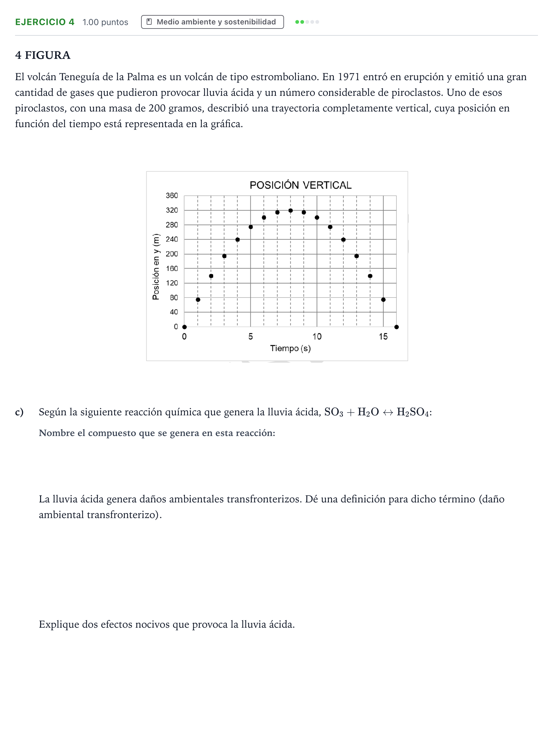 Enunciado: Ejercicio 4 - Medio ambiente y sostenibilidad · Ciencias Generales PAU Madrid Modelo 2024