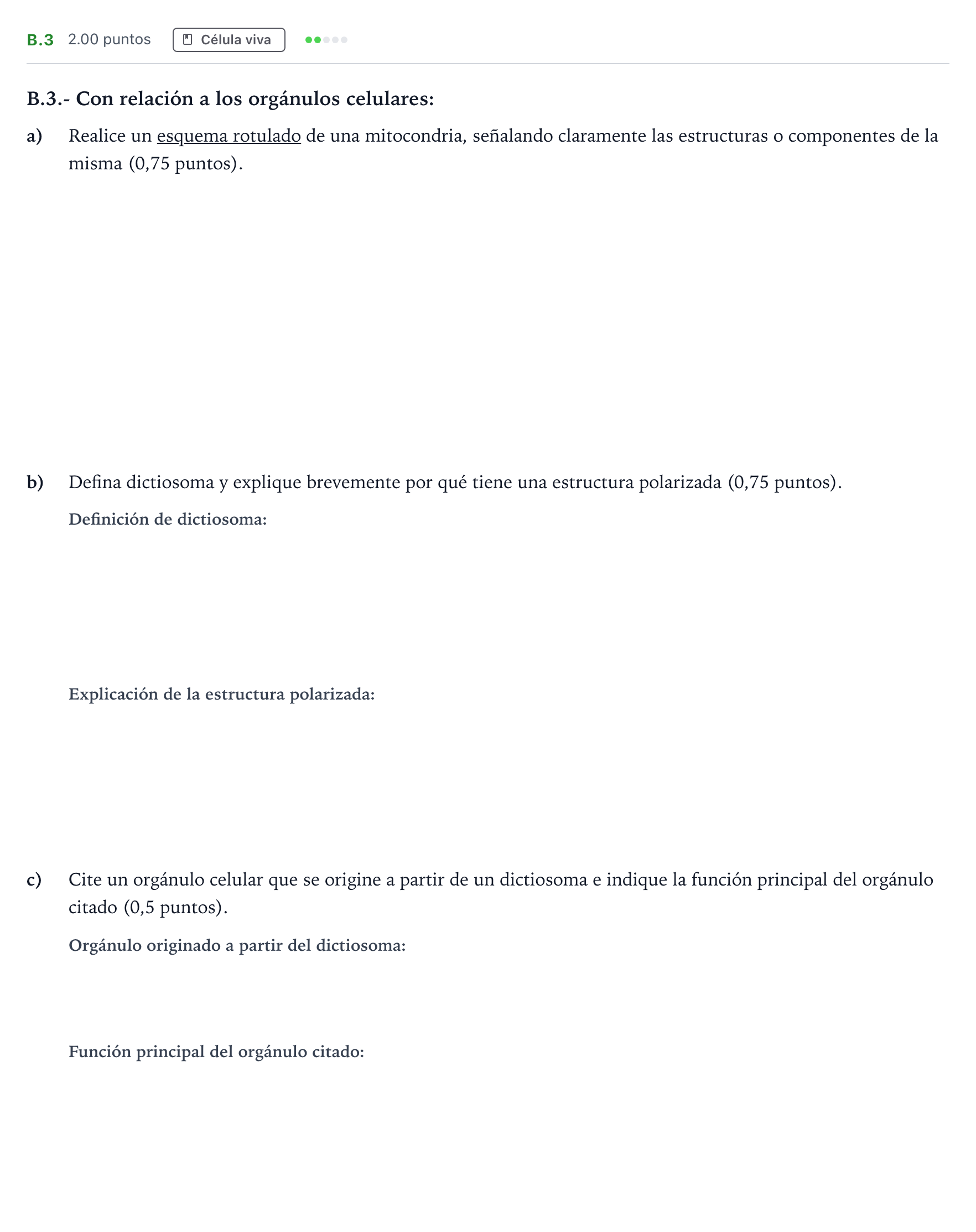 Enunciado: Ejercicio B.3 · Biología PAU Madrid Modelo 2024