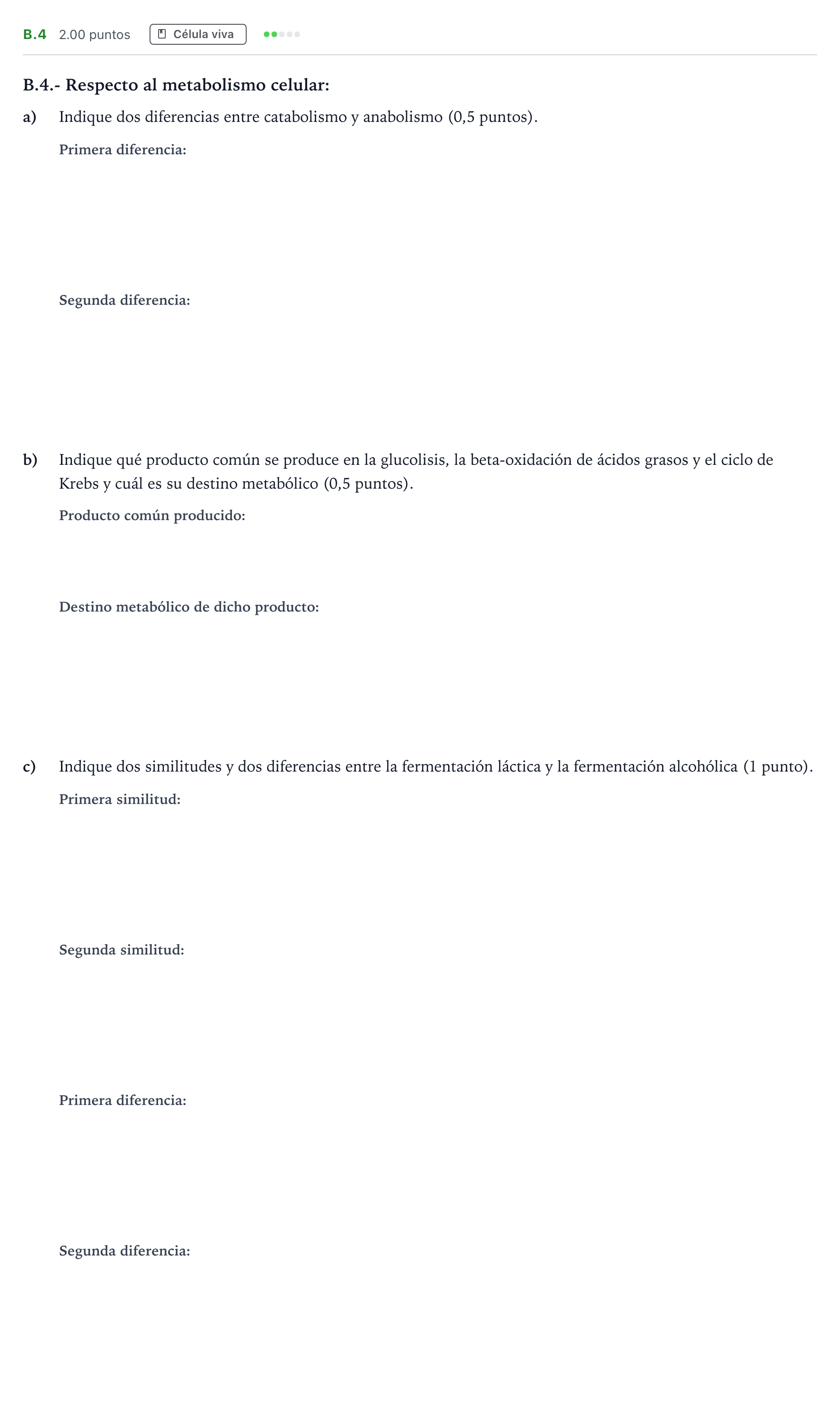 Enunciado: Ejercicio B.4 · Biología PAU Madrid Modelo 2024