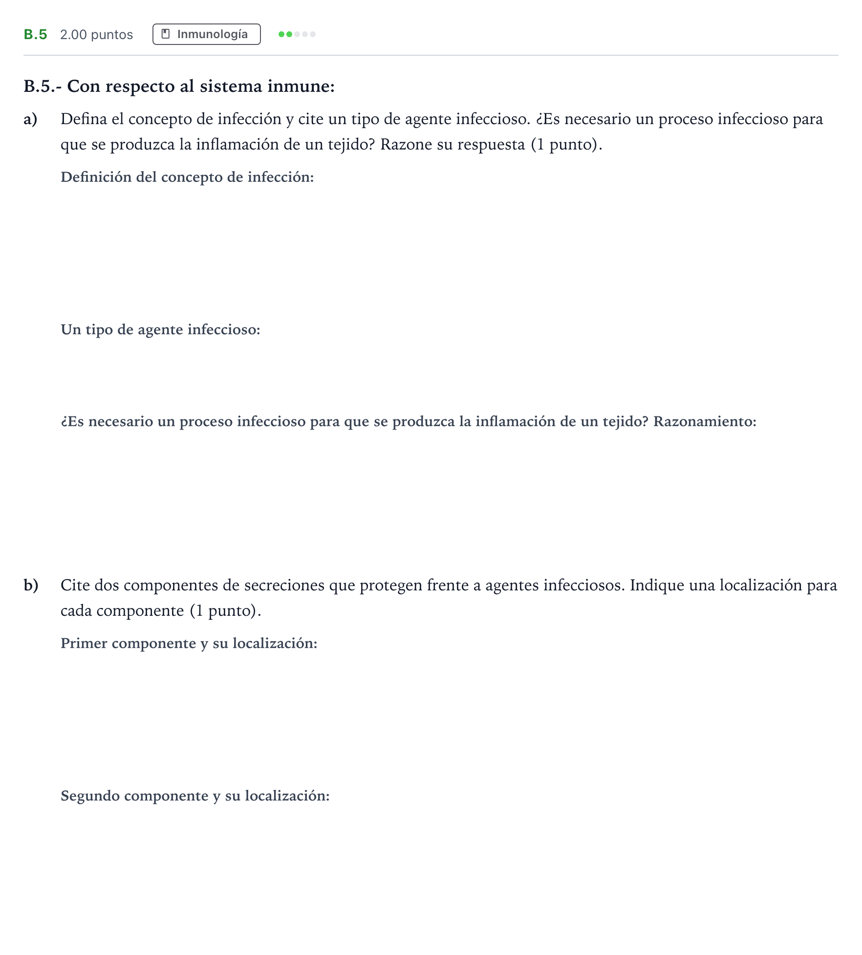 Enunciado: Ejercicio B.5 · Biología PAU Madrid Modelo 2024