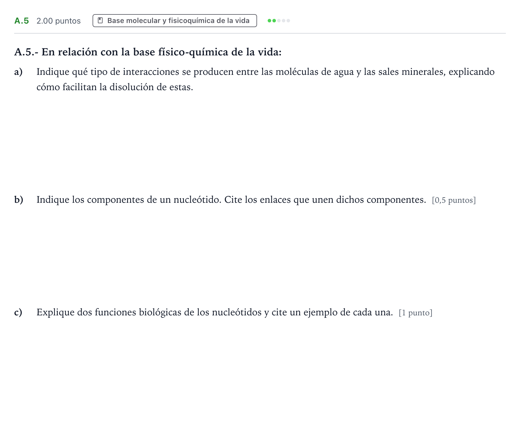 Enunciado: Ejercicio A.5 · Biología PAU Madrid Ordinaria 2024