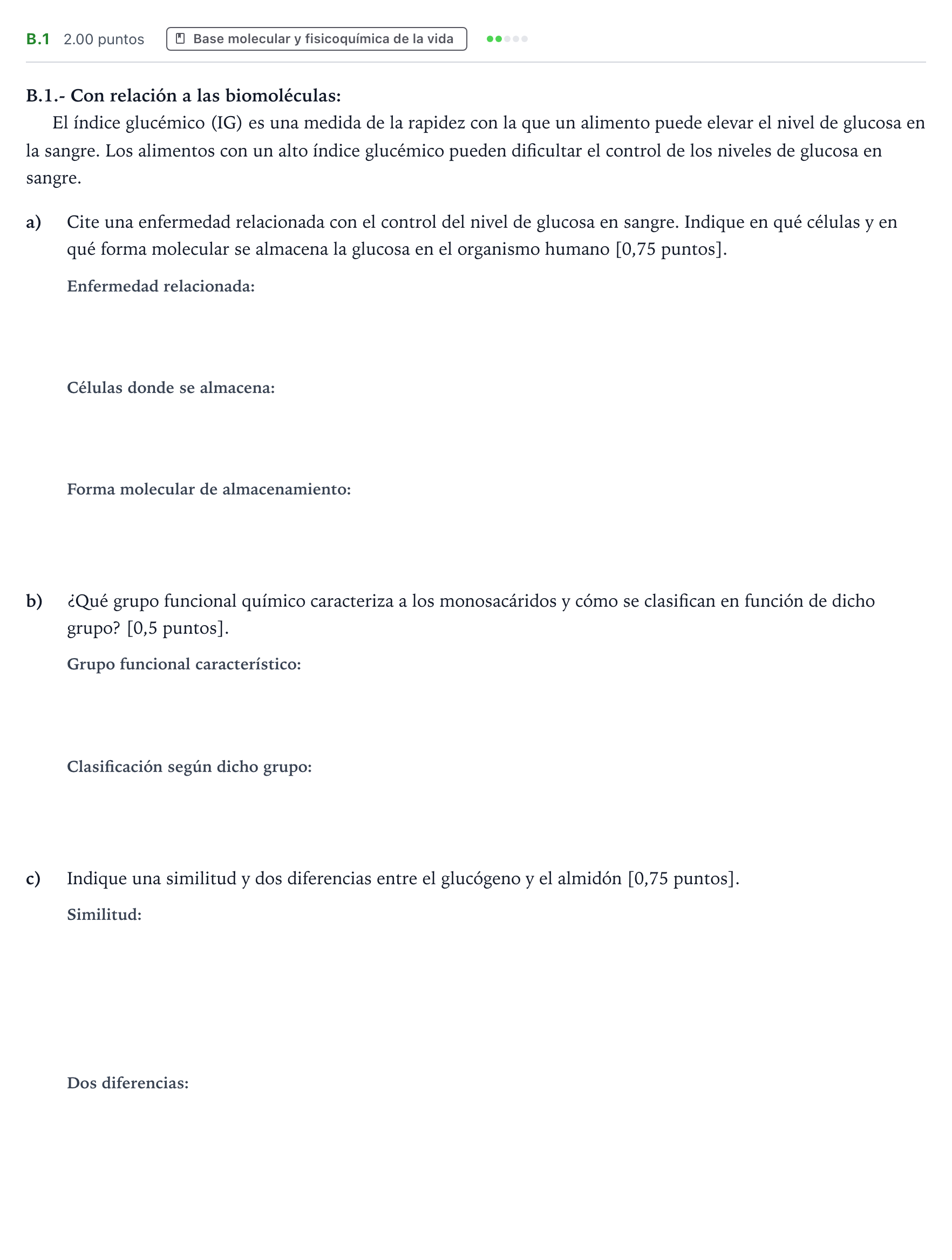 Enunciado: Ejercicio B.1 · Biología PAU Madrid Ordinaria 2024