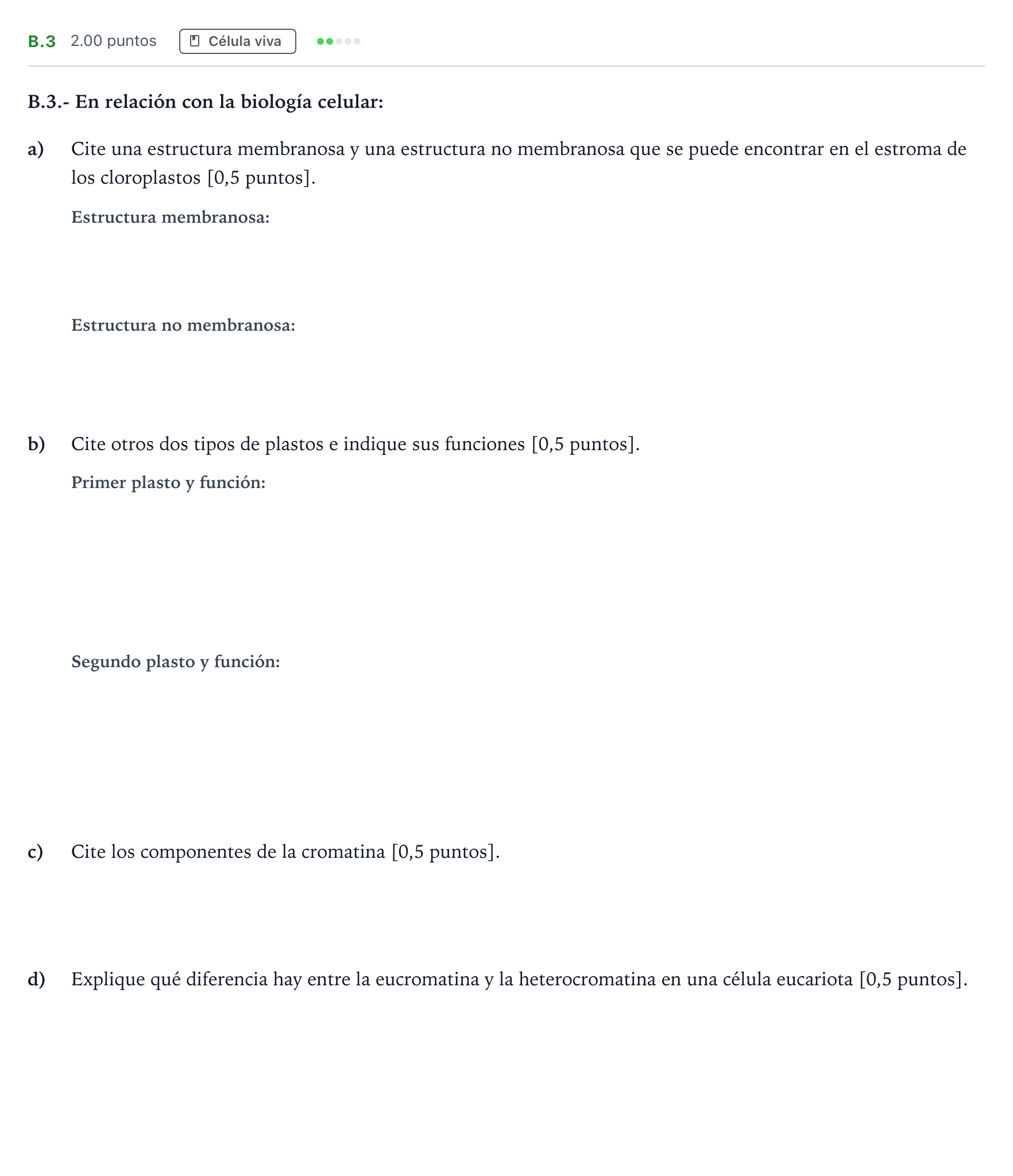 Enunciado: Ejercicio B.3 · Biología PAU Madrid Ordinaria 2024