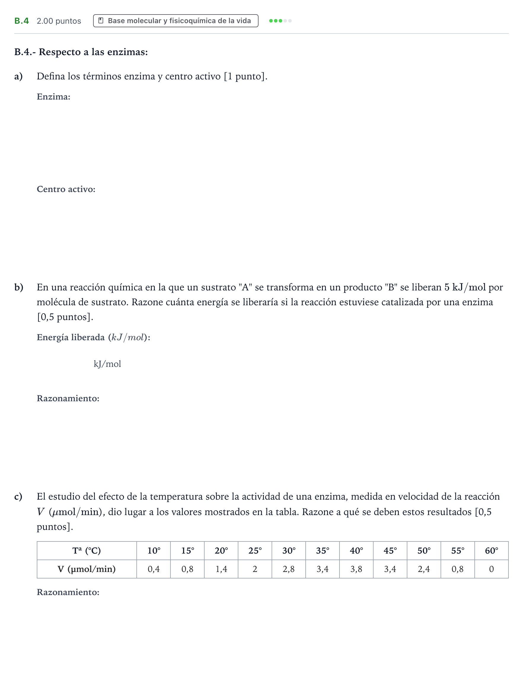 Enunciado: Ejercicio B.4 · Biología PAU Madrid Ordinaria 2024