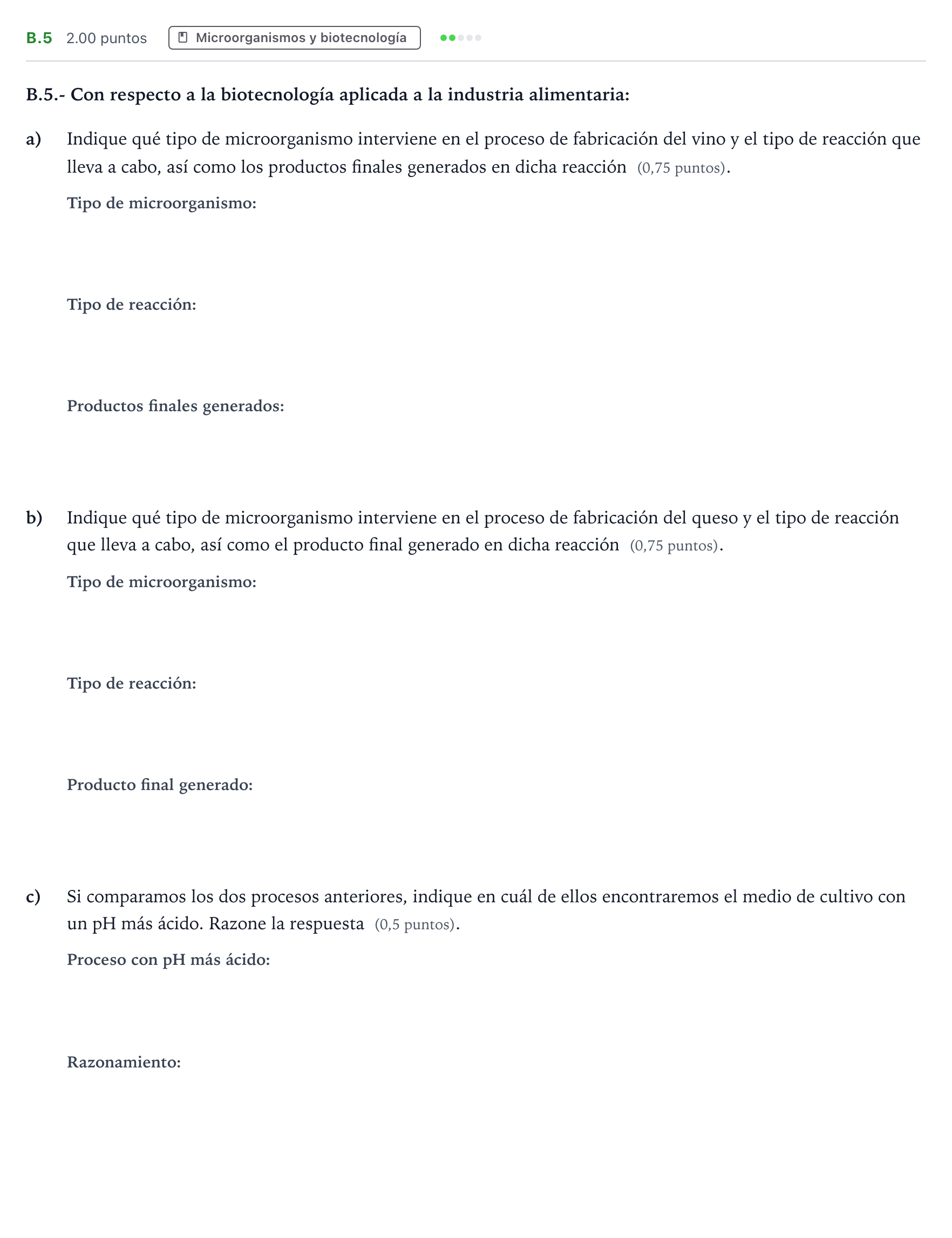Enunciado: Ejercicio B.5 · Biología PAU Madrid Ordinaria 2024