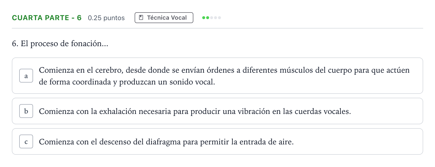 Enunciado: Ejercicio Cuarta Parte - 6 · Coro y Técnica Vocal II PAU Madrid Ordinaria 2024