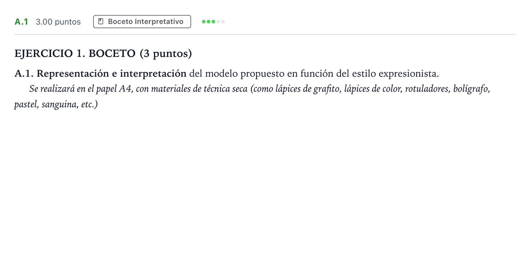 Enunciado: Ejercicio A.1 · Dibujo Artístico II PAU Madrid Extraordinaria 2024
