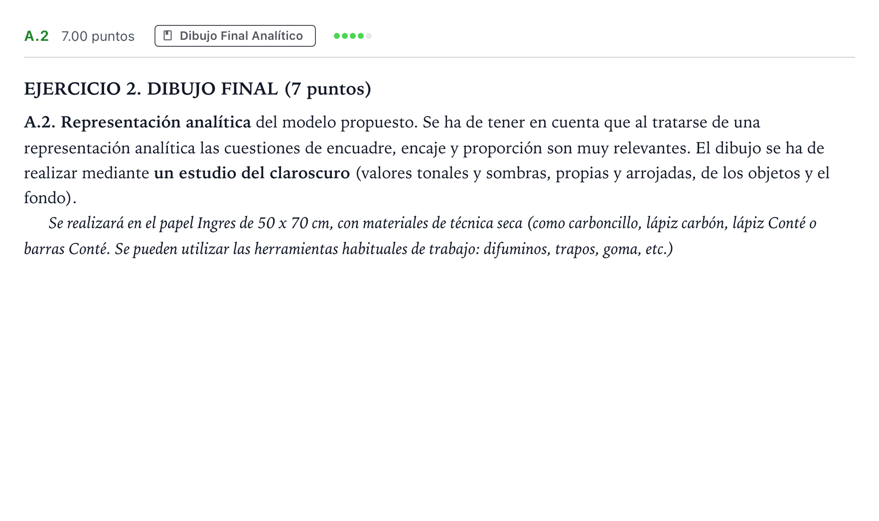 Enunciado: Ejercicio A.2 · Dibujo Artístico II PAU Madrid Extraordinaria 2024