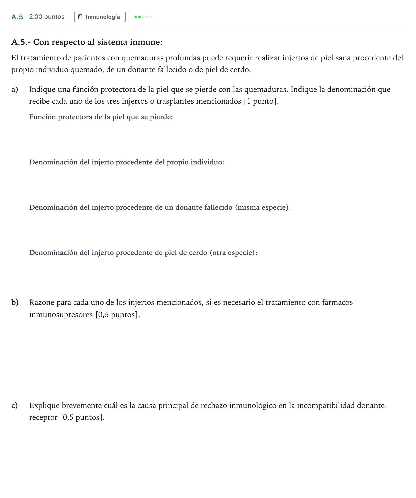 Enunciado: Ejercicio A.5 · Biología PAU Madrid Ordinaria Coincidencias 2024