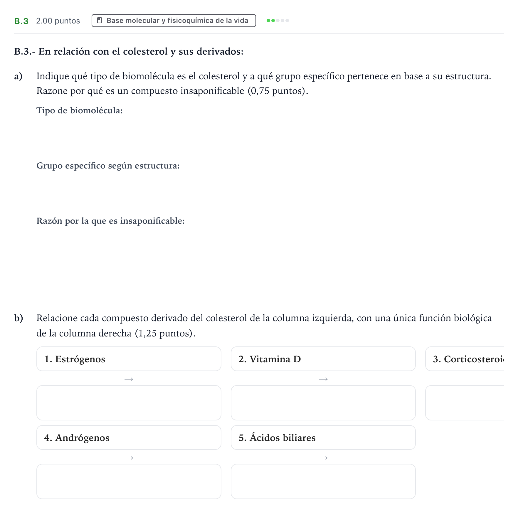 Enunciado: Ejercicio B.3 · Biología PAU Madrid Ordinaria Coincidencias 2024