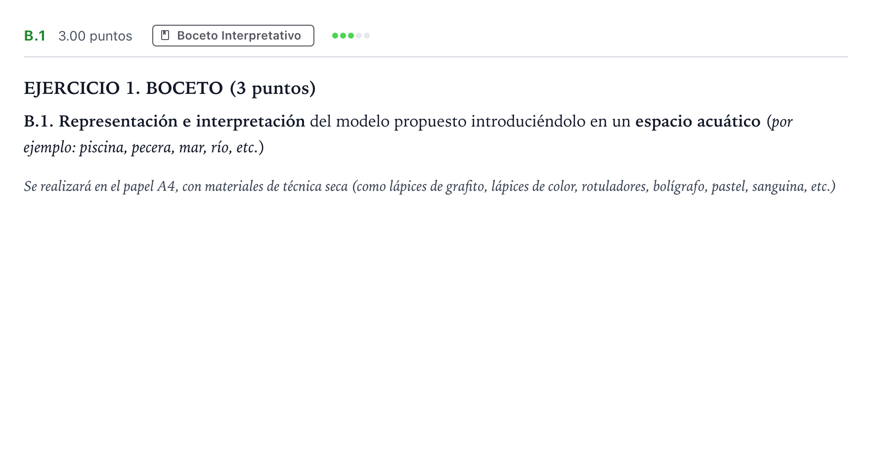 Enunciado: Ejercicio B.1 · Dibujo Artístico II PAU Madrid Ordinaria 2024