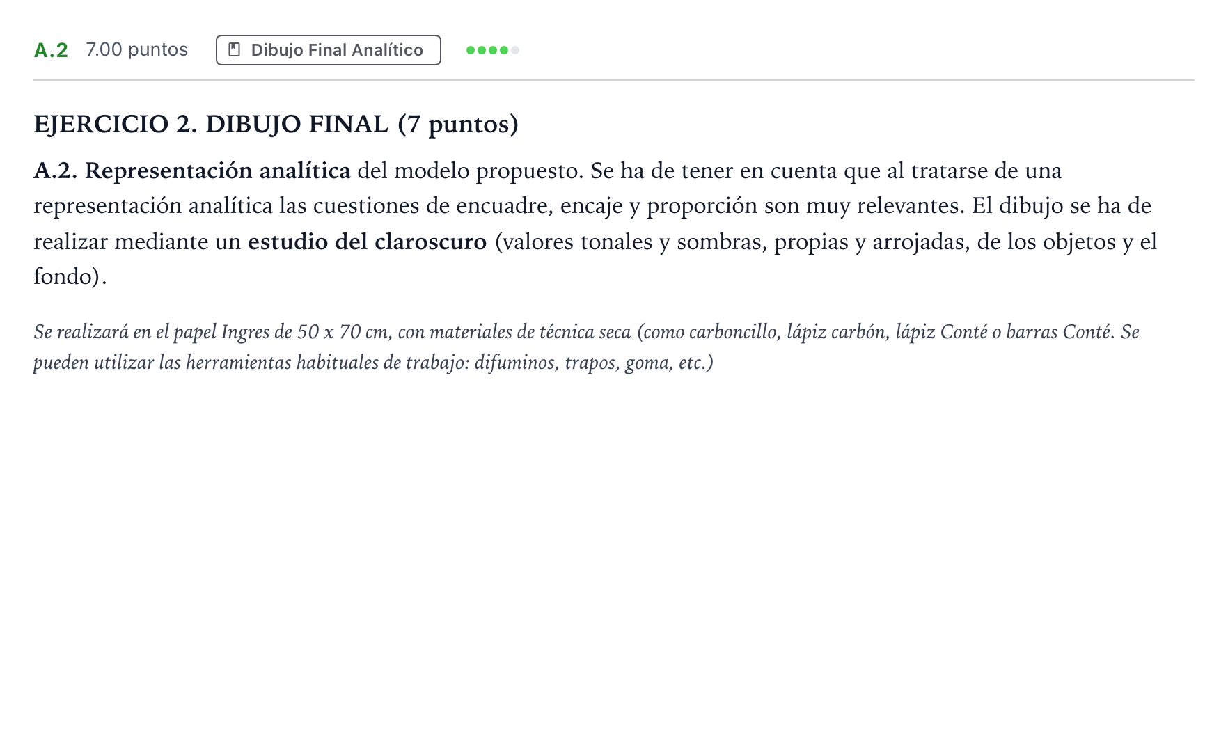 Enunciado: Ejercicio A.2 · Dibujo Artístico II PAU Madrid Ordinaria 2024