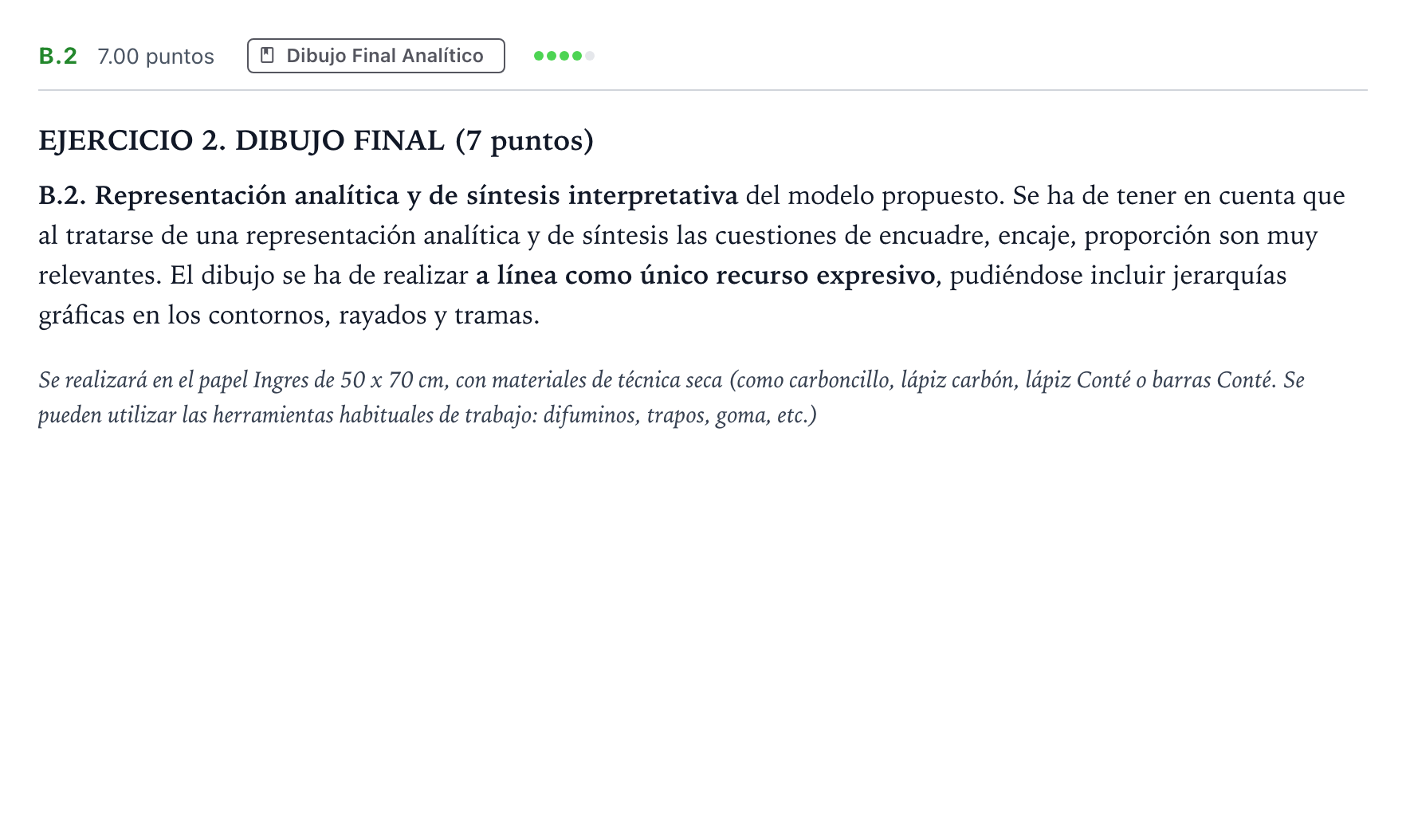 Enunciado: Ejercicio B.2 · Dibujo Artístico II PAU Madrid Ordinaria 2024