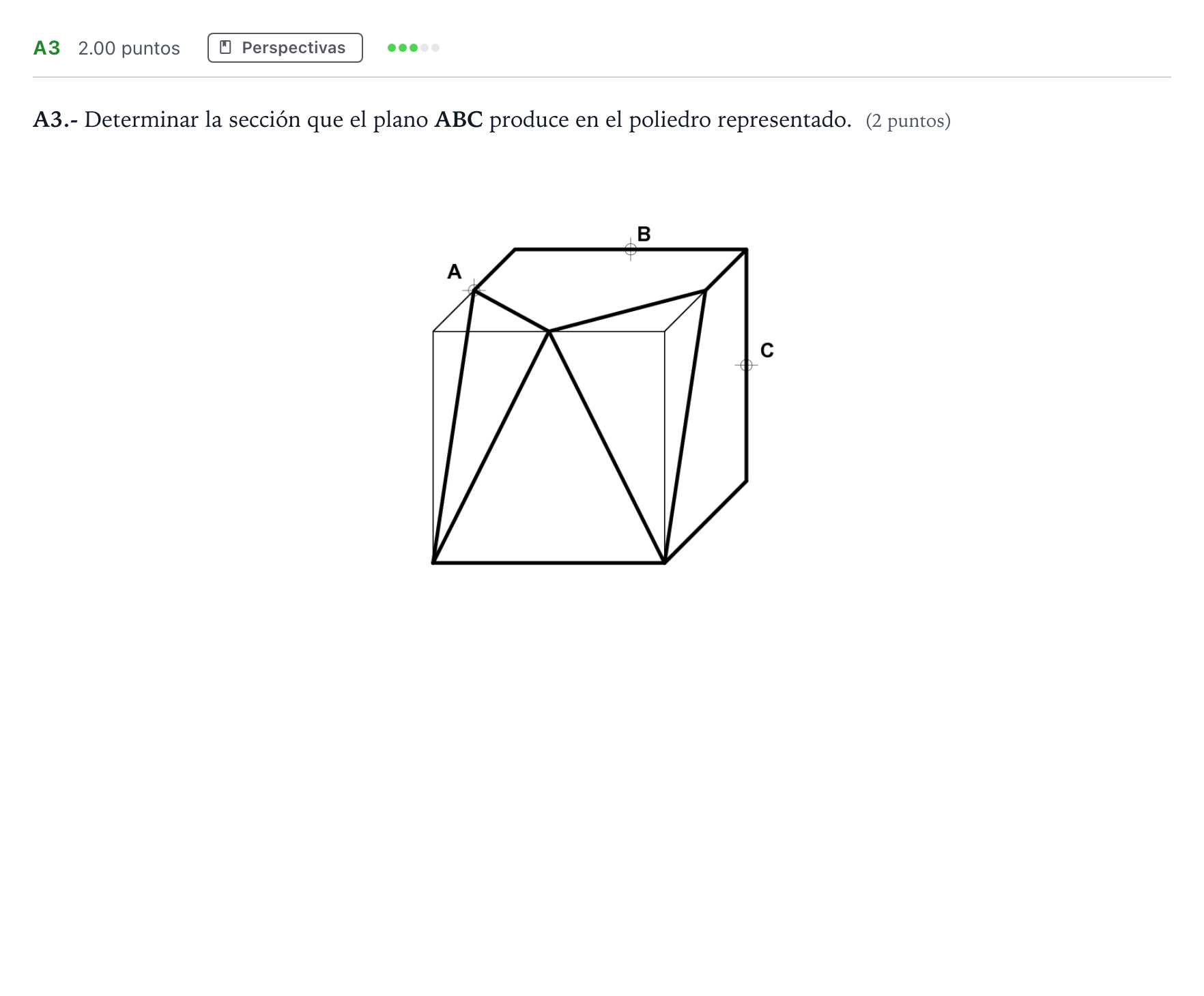 Enunciado: Ejercicio A3 · Dibujo técnico II PAU Madrid Extraordinaria 2024
