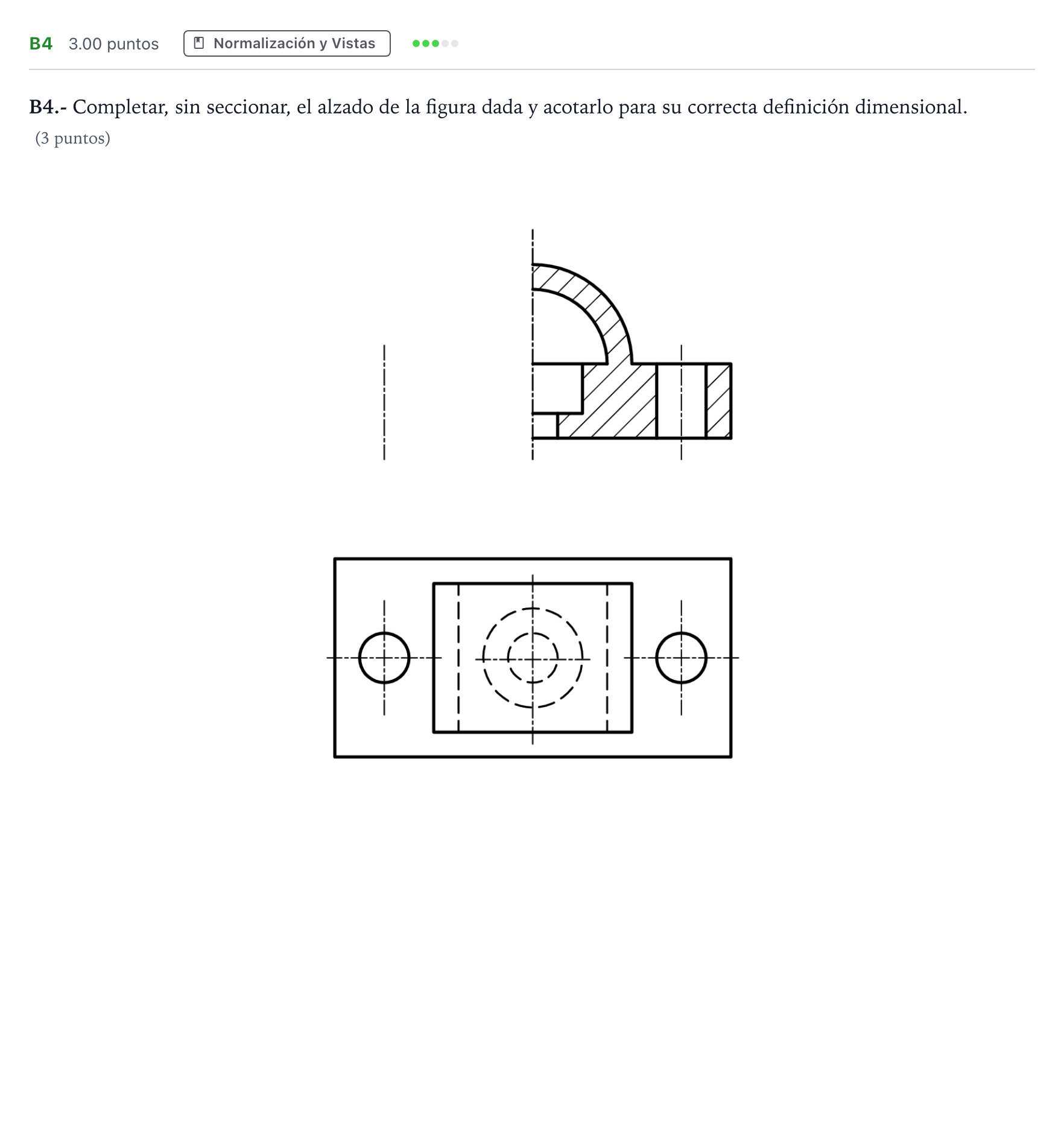 Enunciado: Ejercicio B4 · Dibujo técnico II PAU Madrid Extraordinaria 2024