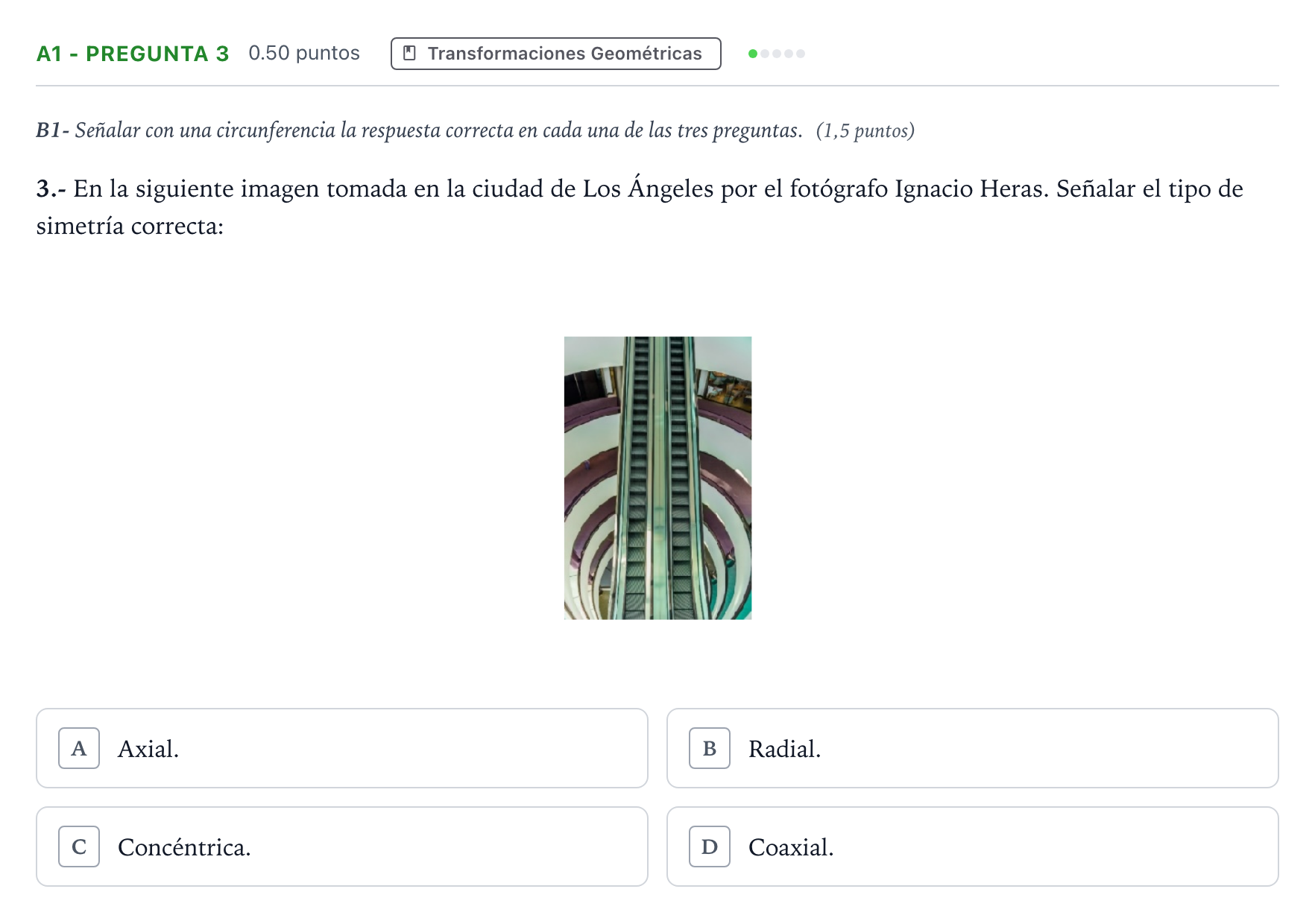 Enunciado: Ejercicio A1 - Pregunta 3 · Dibujo Técnico Aplicado a las Artes Plásticas y al Diseño II PAU Madrid Extraordinaria 2024