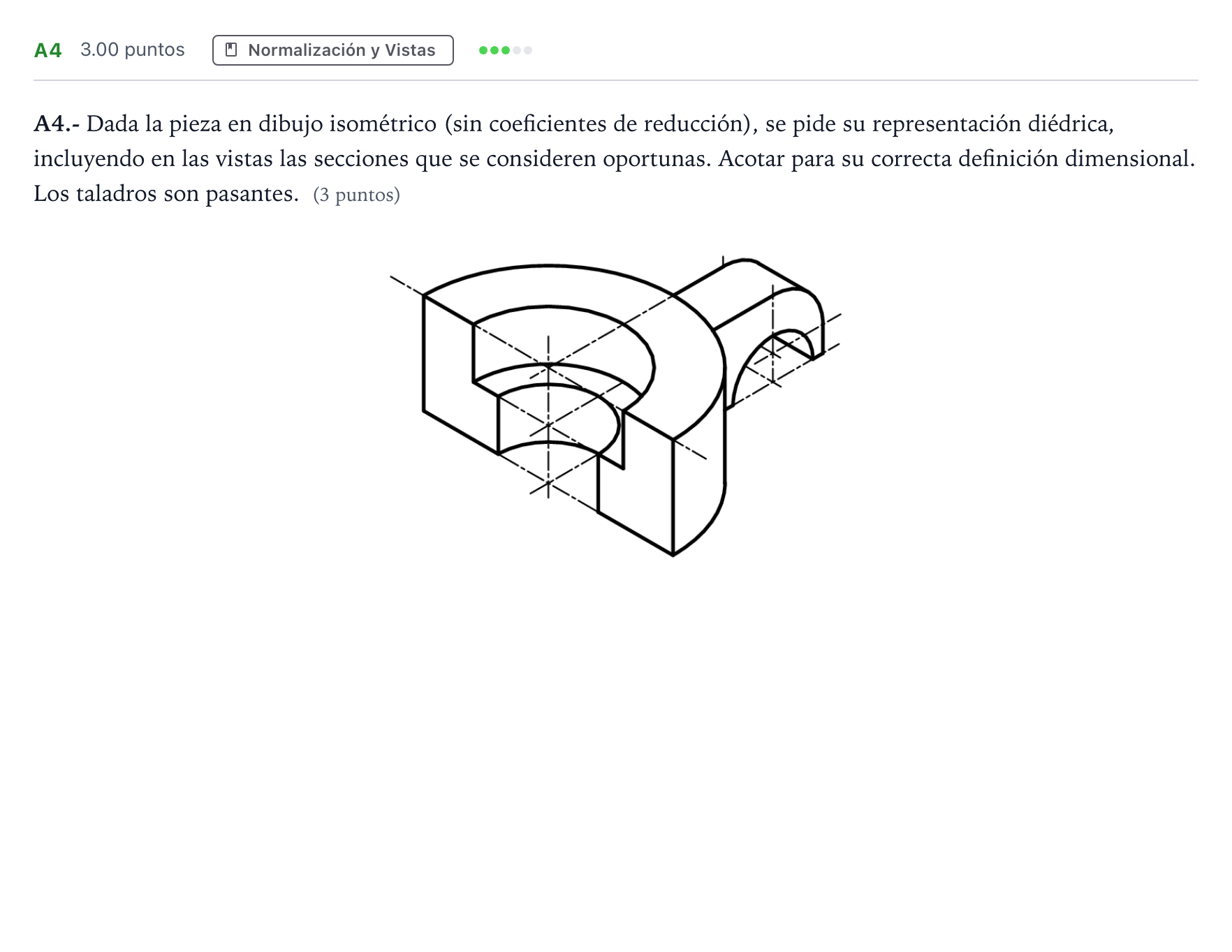 Enunciado: Ejercicio A4 · Dibujo técnico II PAU Madrid Extraordinaria Coincidencias 2024
