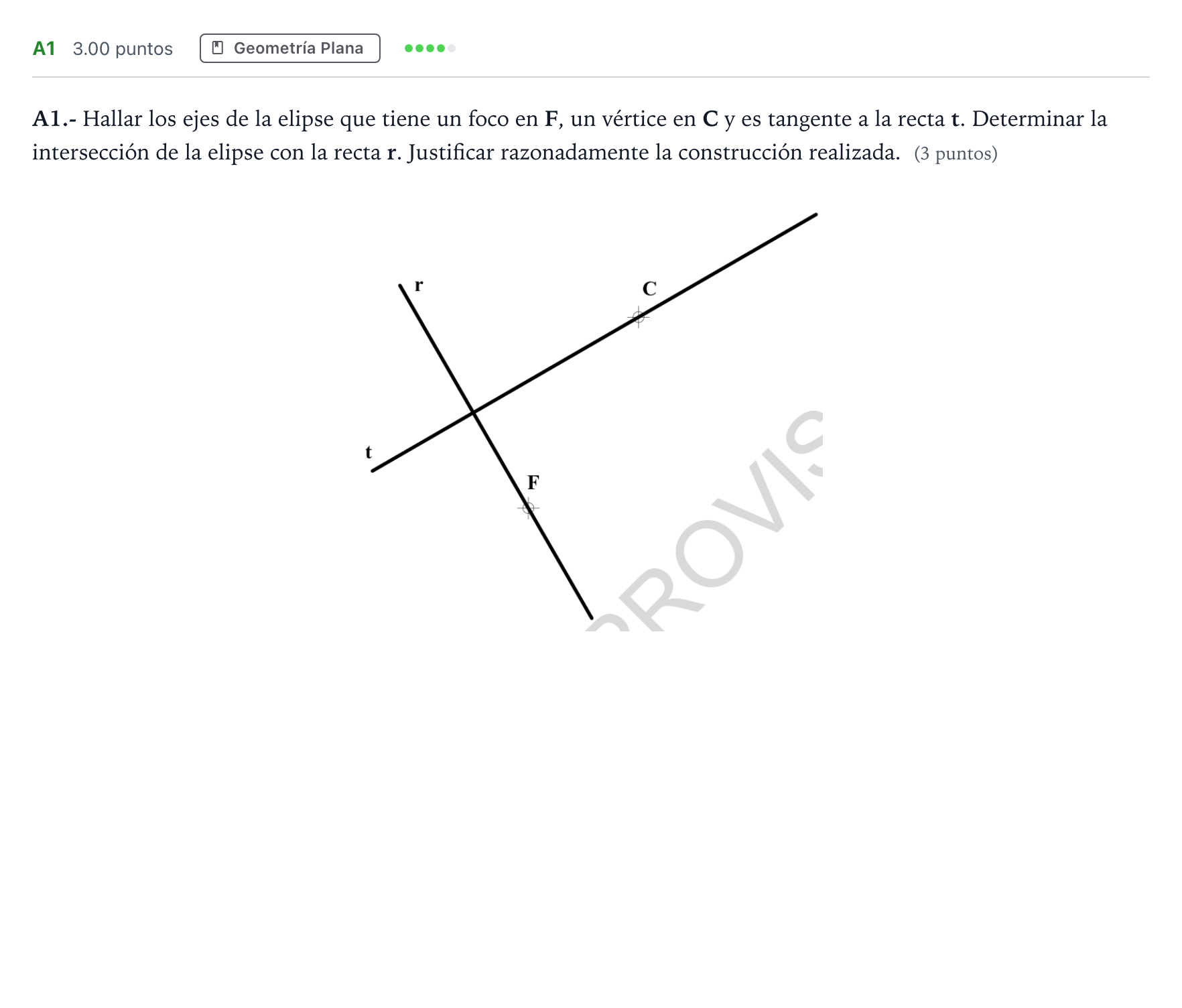 Enunciado: Ejercicio A1 · Dibujo técnico II PAU Madrid Modelo 2024