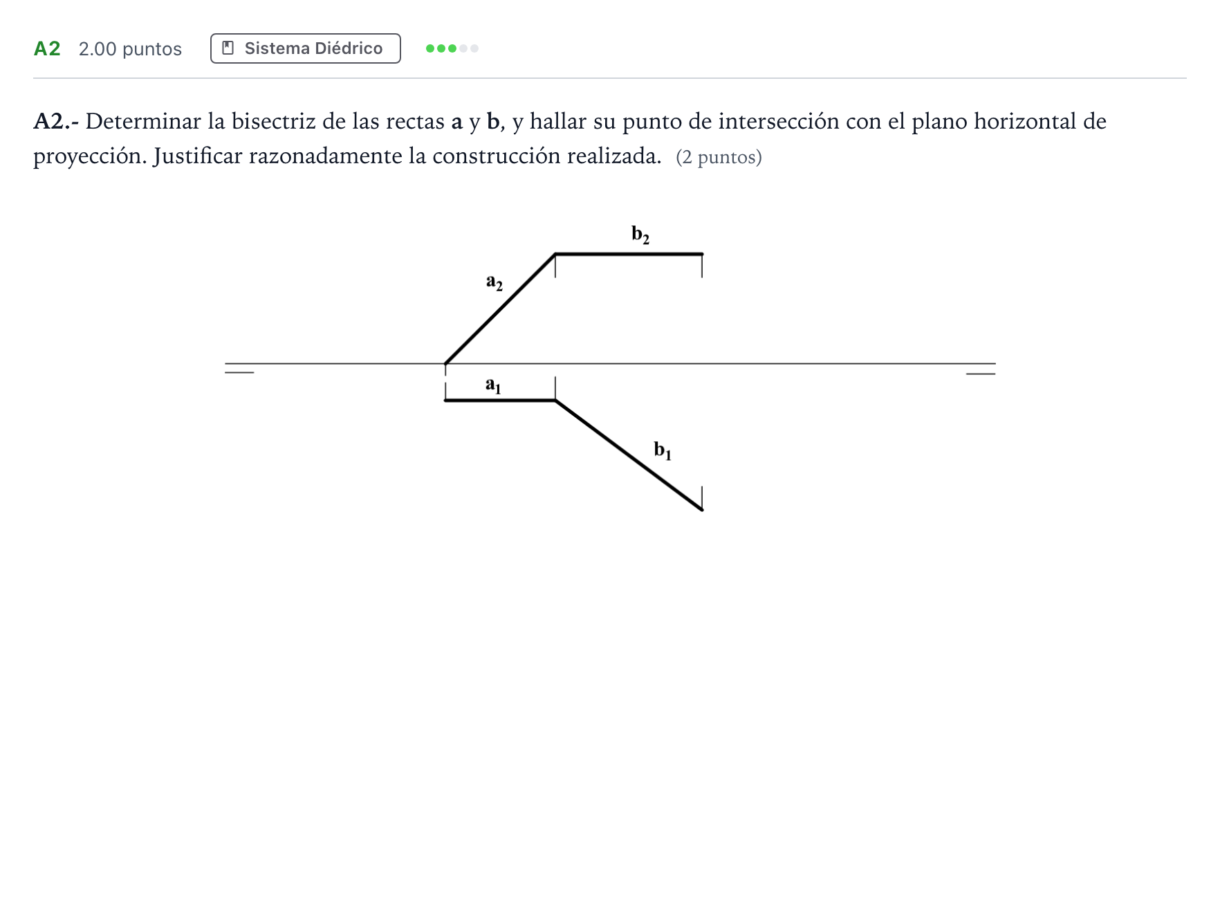 Enunciado: Ejercicio A2 · Dibujo técnico II PAU Madrid Modelo 2024