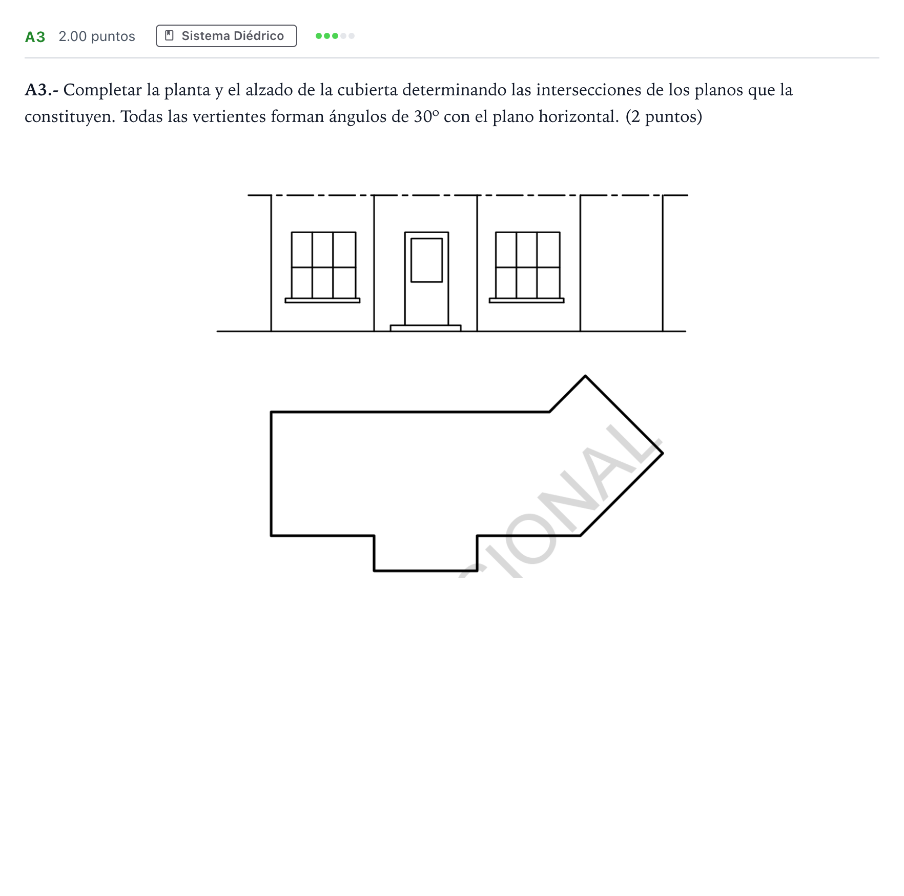 Enunciado: Ejercicio A3 · Dibujo técnico II PAU Madrid Modelo 2024
