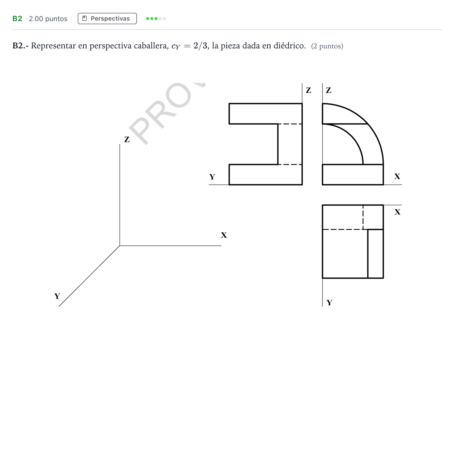 Enunciado: Ejercicio B2 · Dibujo técnico II PAU Madrid Modelo 2024