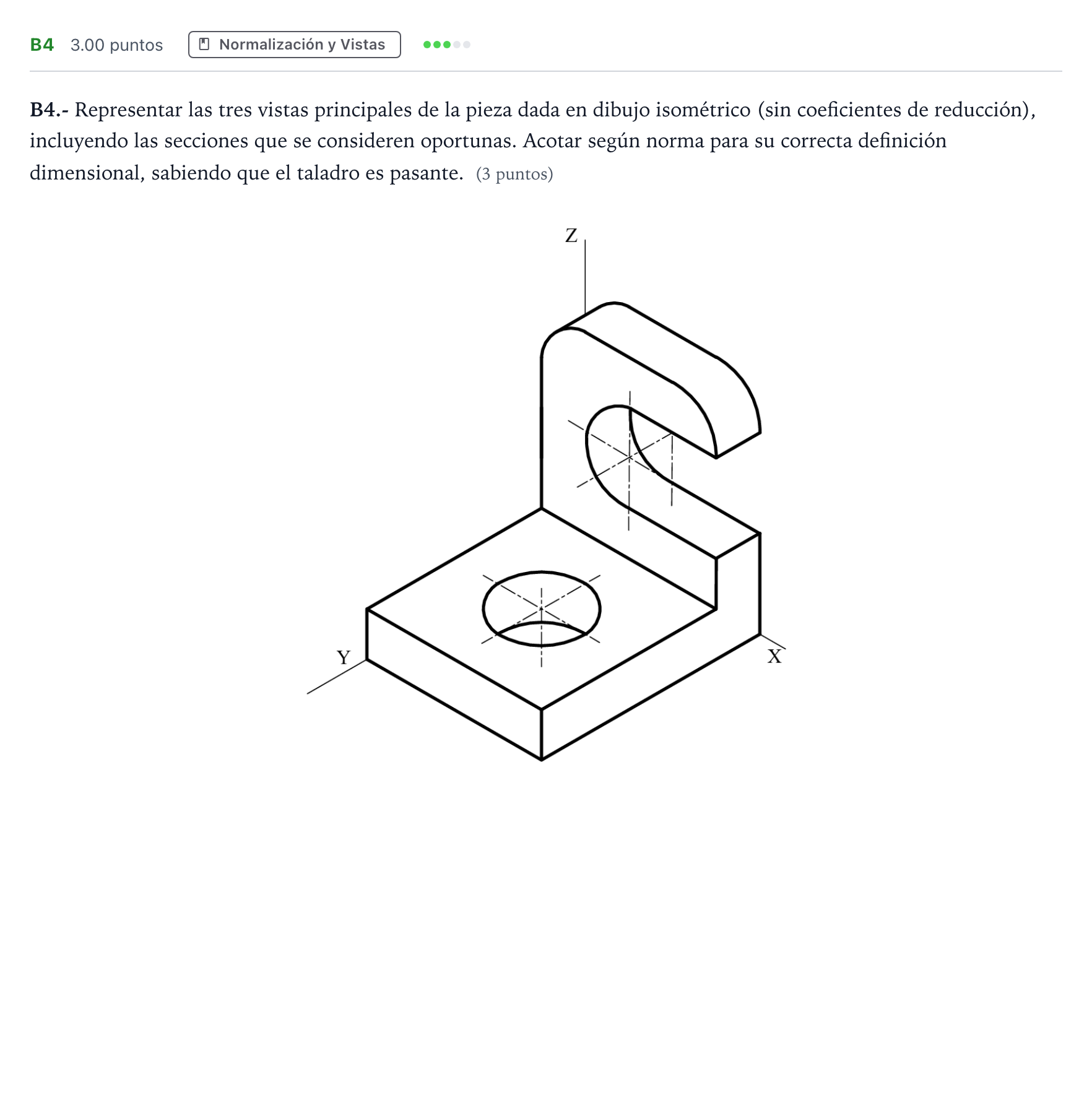 Enunciado: Ejercicio B4 · Dibujo técnico II PAU Madrid Modelo 2024