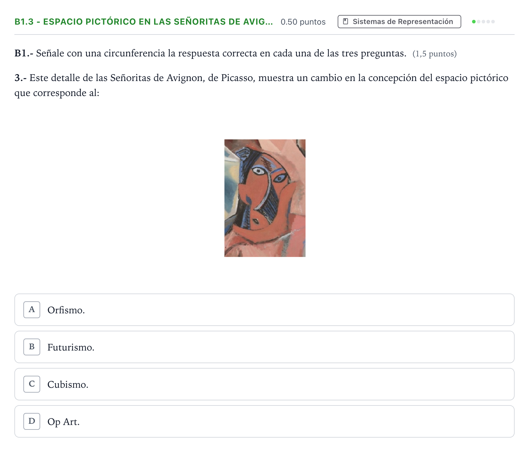 Enunciado: Ejercicio B1.3 - Espacio pictórico en Las Señoritas de Avig… · Dibujo Técnico Aplicado a las Artes Plásticas y al Diseño II PAU Madrid Modelo 2024