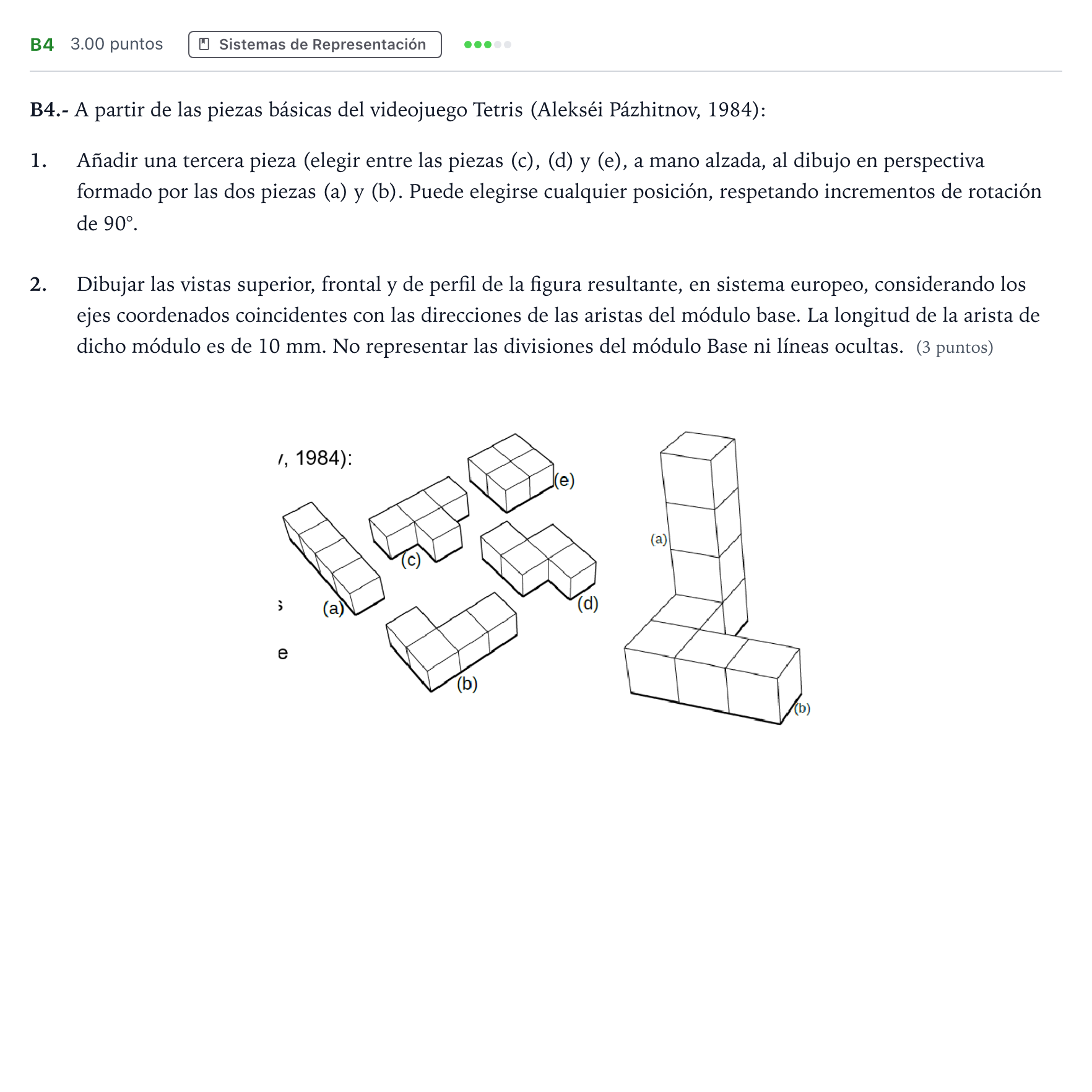 Enunciado: Ejercicio B4 · Dibujo Técnico Aplicado a las Artes Plásticas y al Diseño II PAU Madrid Modelo 2024