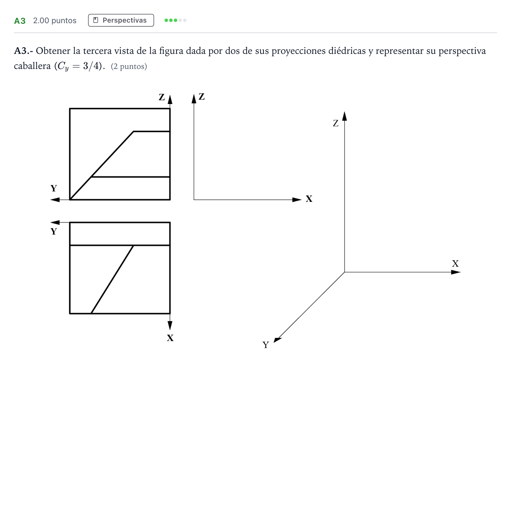 Enunciado: Ejercicio A3 · Dibujo técnico II PAU Madrid Ordinaria 2024