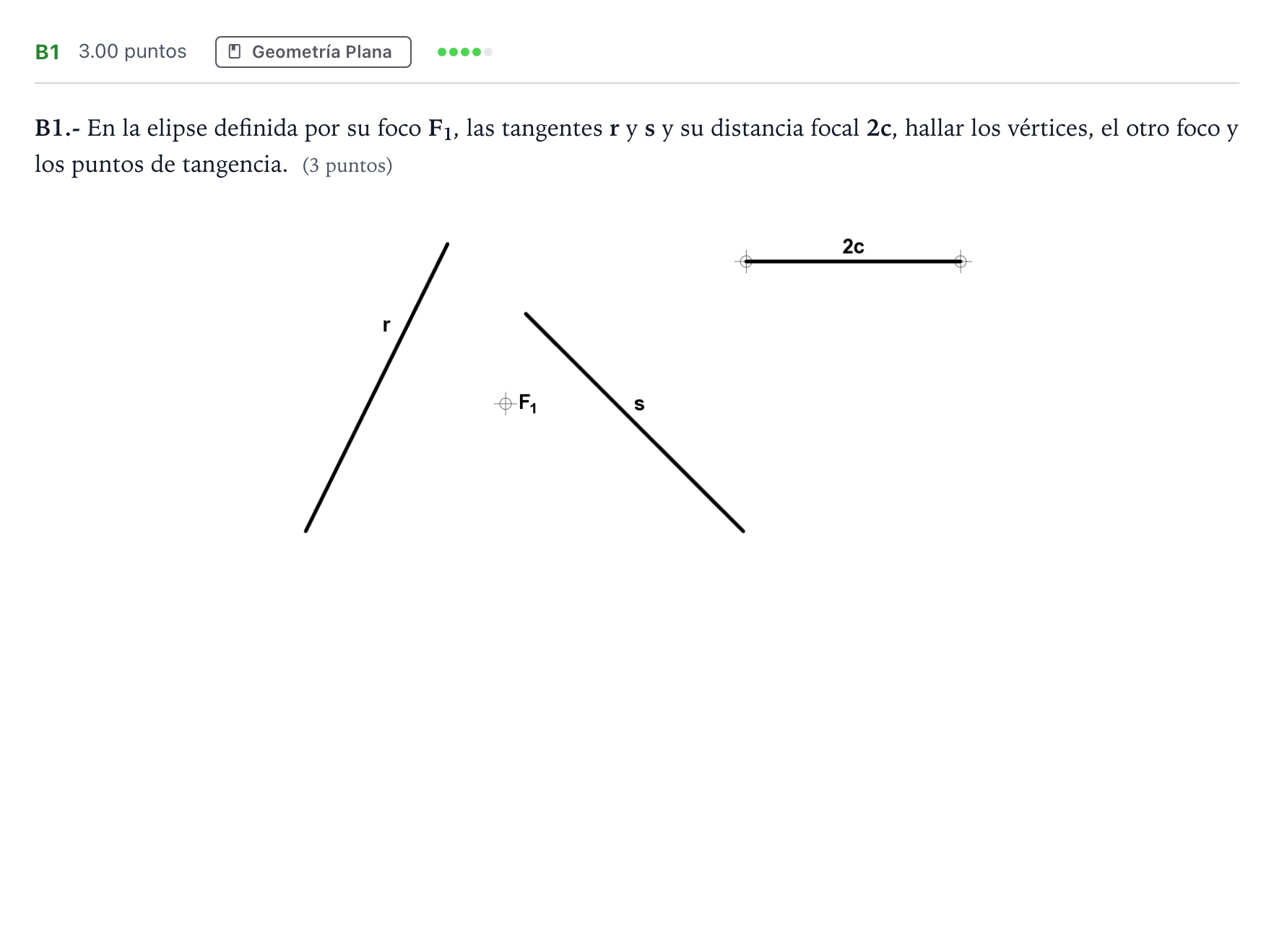 Enunciado: Ejercicio B1 · Dibujo técnico II PAU Madrid Ordinaria 2024