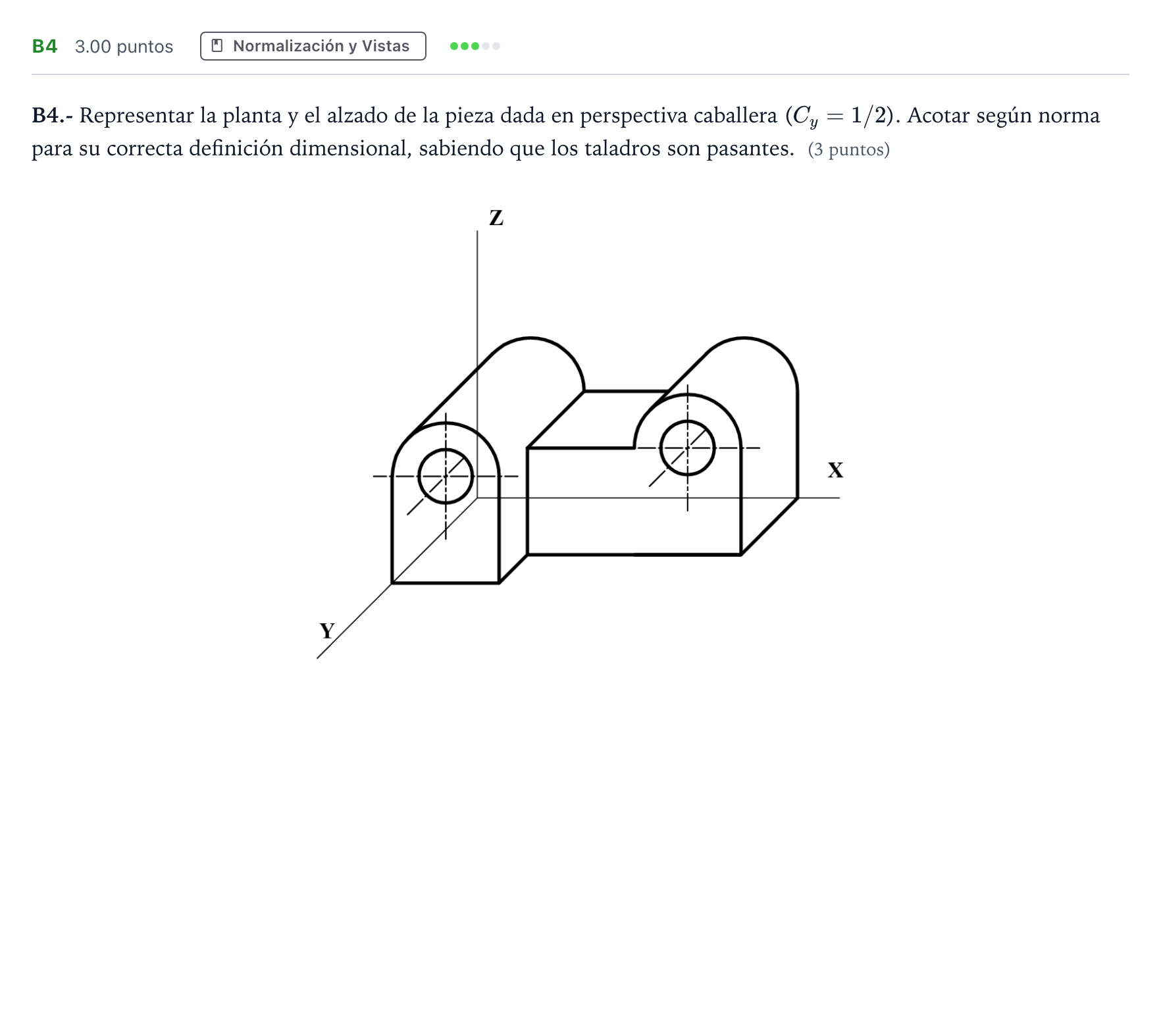 Enunciado: Ejercicio B4 · Dibujo técnico II PAU Madrid Ordinaria 2024