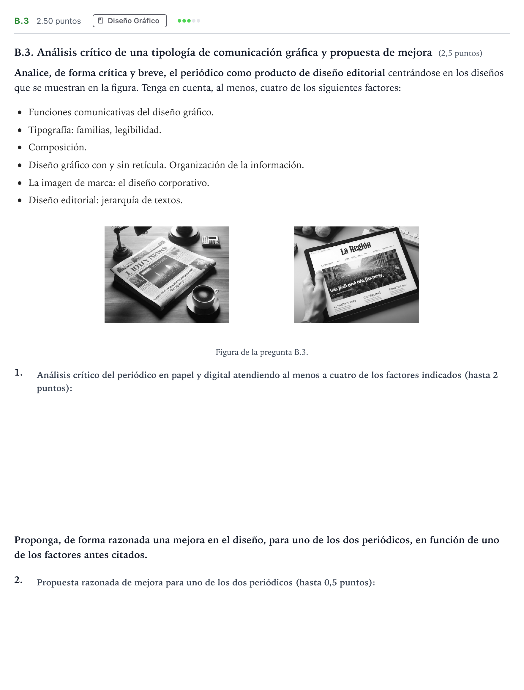 Enunciado: Ejercicio B.3 · Diseño PAU Madrid Modelo 2024