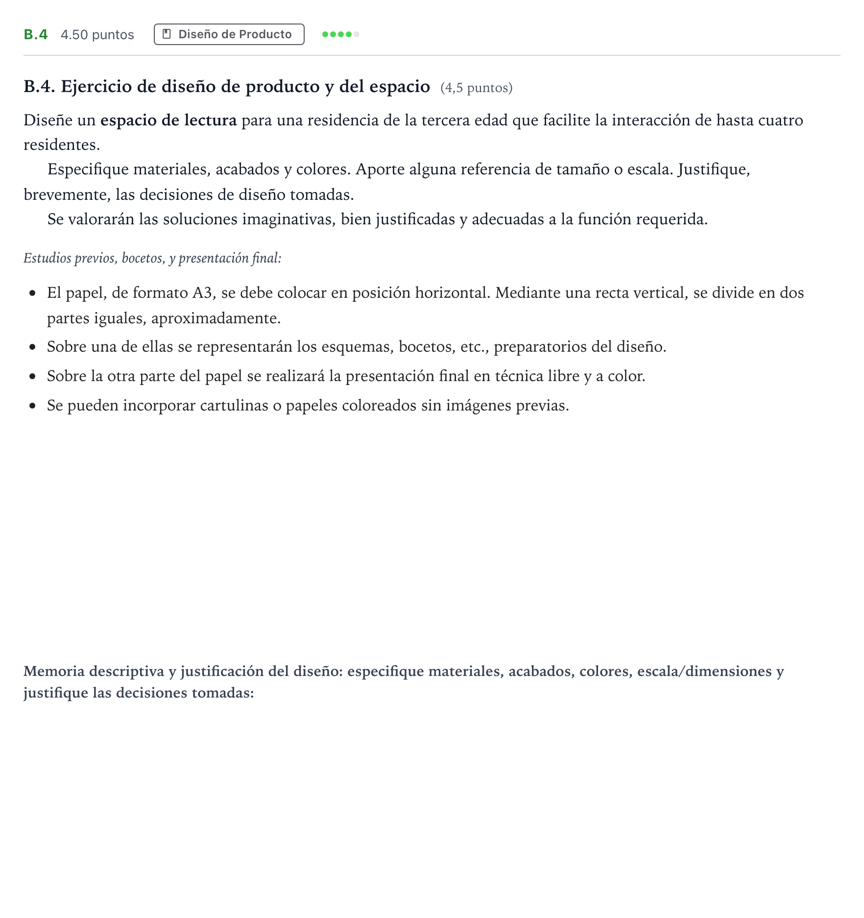 Enunciado: Ejercicio B.4 · Diseño PAU Madrid Modelo 2024