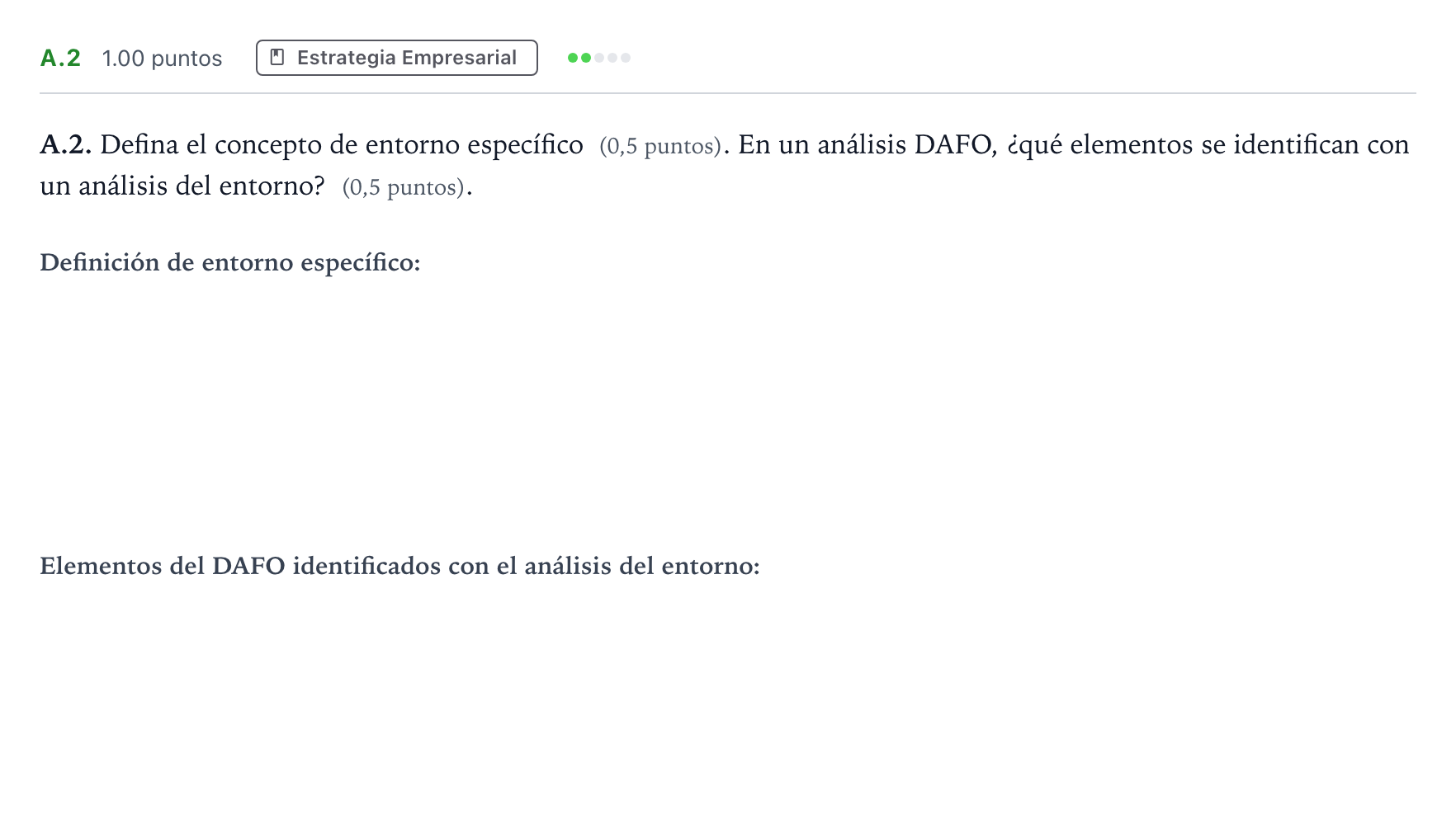 Enunciado: Ejercicio A.2 · Empresa y Diseño de Modelos de Negocio PAU Madrid Extraordinaria 2024