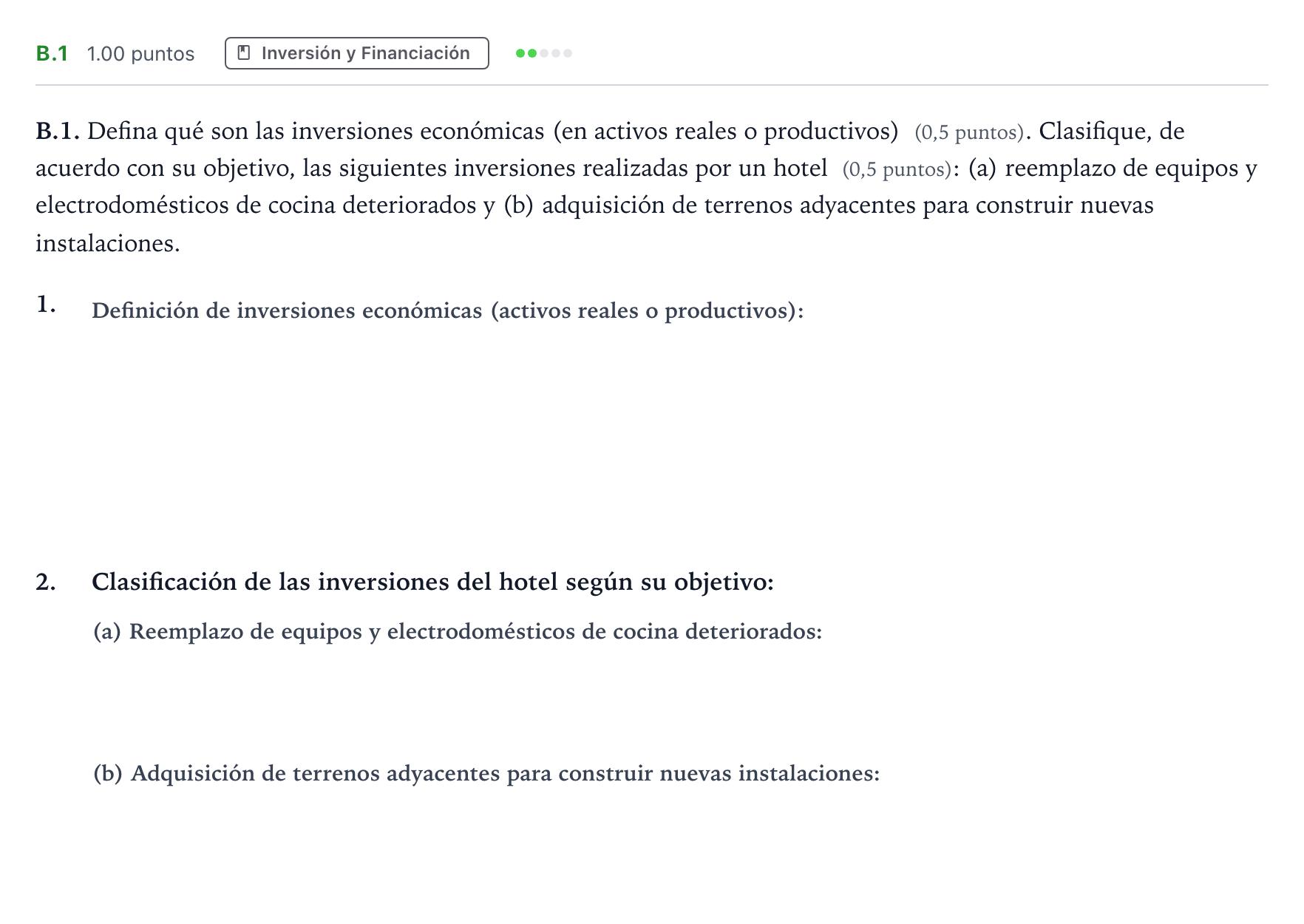 Enunciado: Ejercicio B.1 · Empresa y Diseño de Modelos de Negocio PAU Madrid Ordinaria 2024