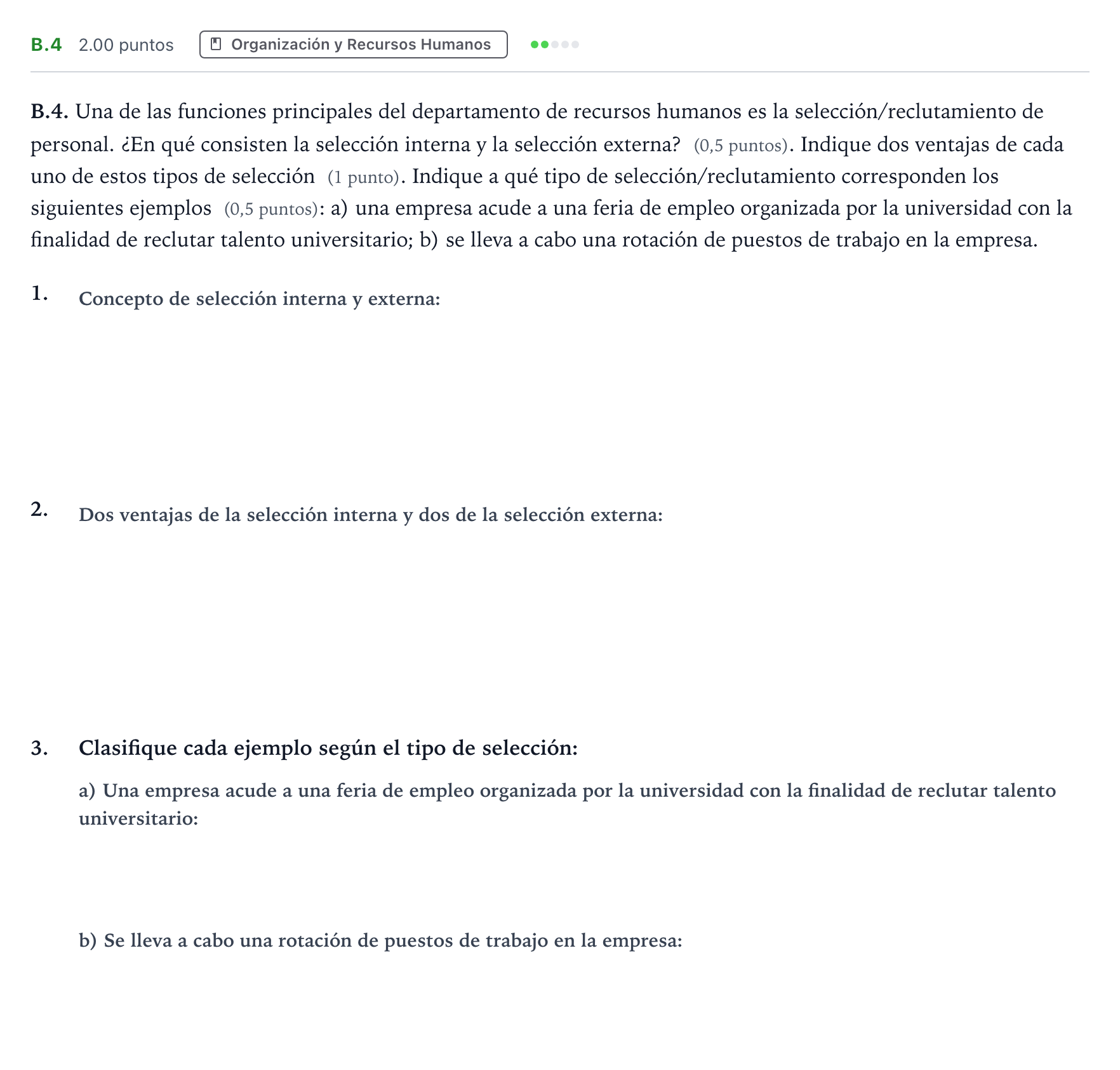 Enunciado: Ejercicio B.4 · Empresa y Diseño de Modelos de Negocio PAU Madrid Ordinaria 2024