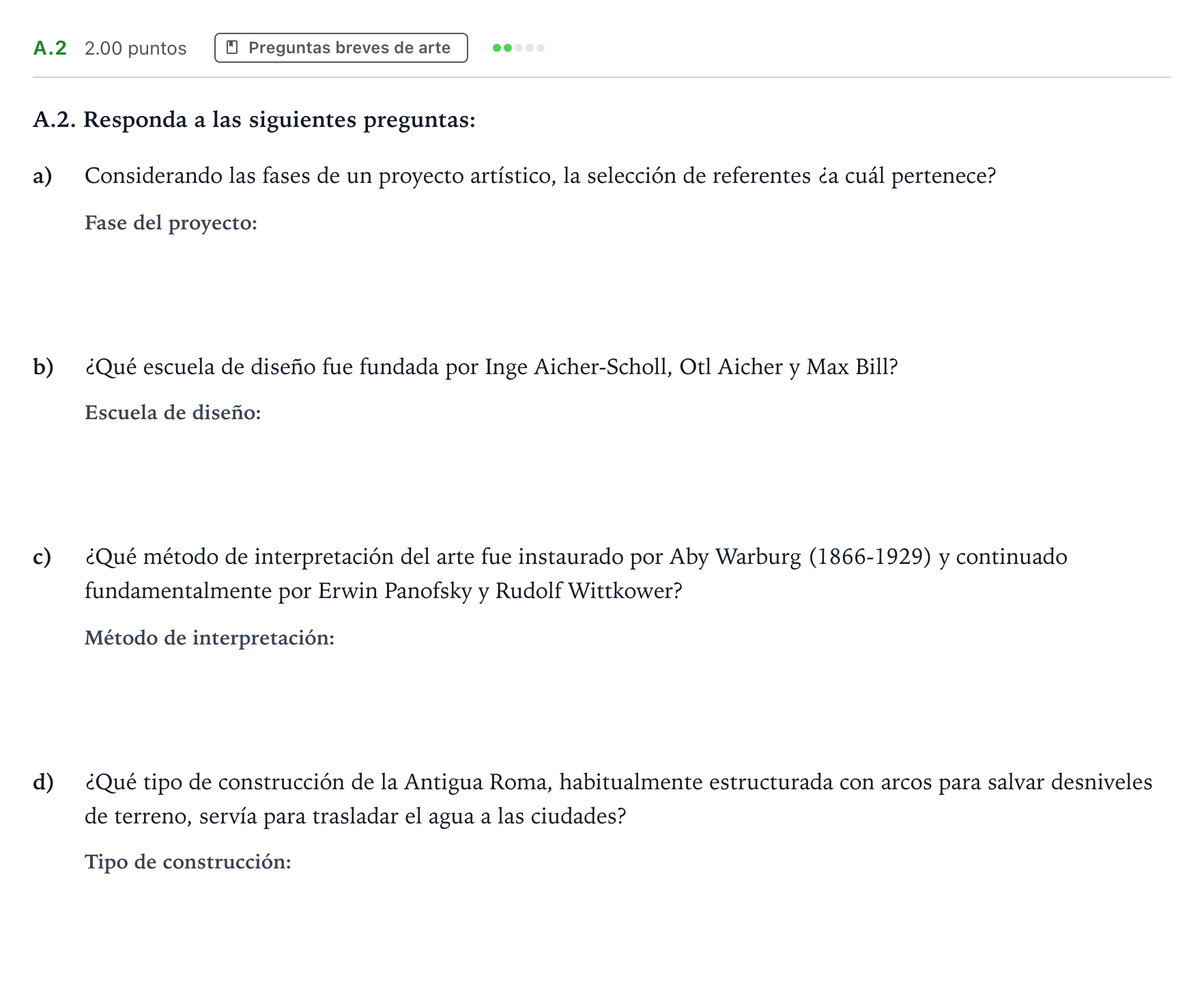 Enunciado: Ejercicio A.2 · Fundamentos Artísticos PAU Madrid Extraordinaria 2024