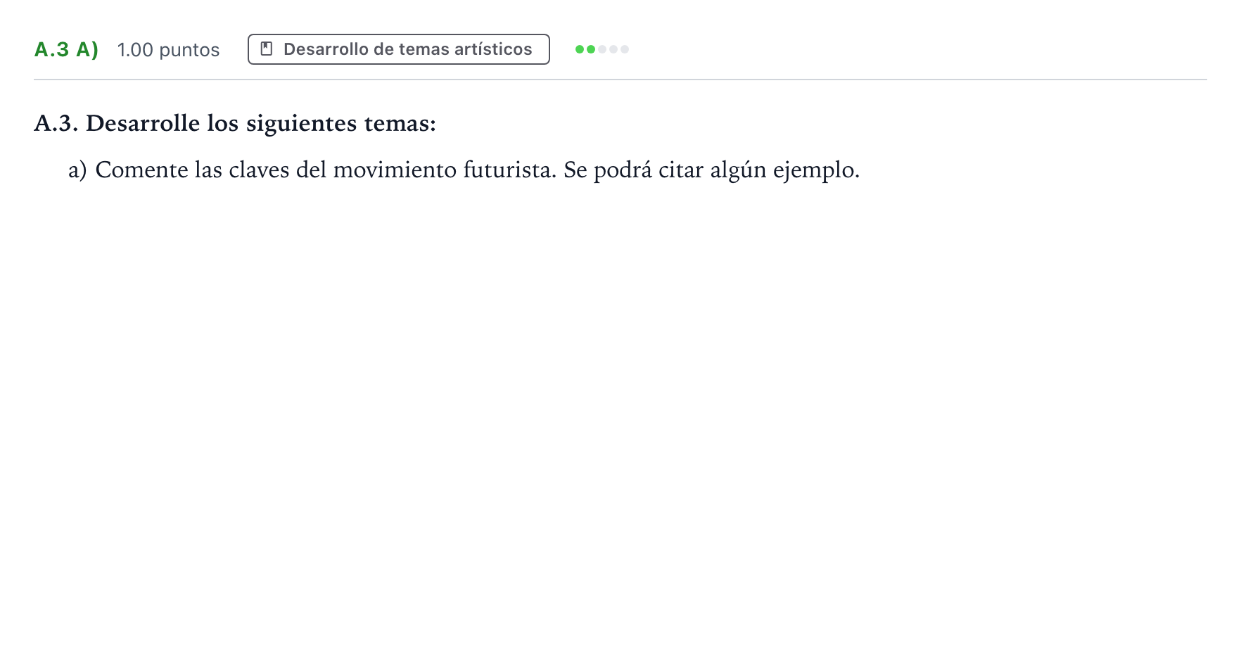 Enunciado: Ejercicio A.3 a) · Fundamentos Artísticos PAU Madrid Extraordinaria 2024