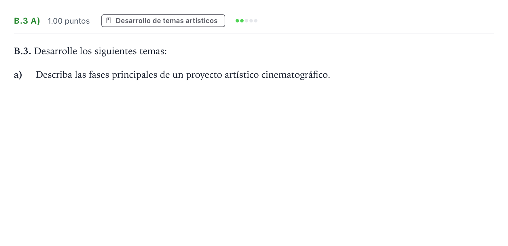 Enunciado: Ejercicio B.3 a) · Fundamentos Artísticos PAU Madrid Extraordinaria 2024