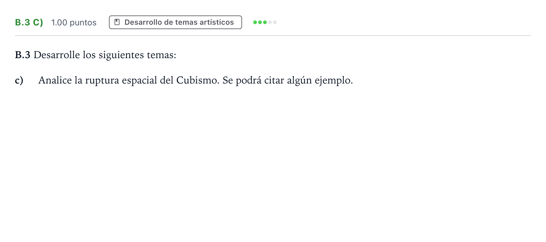 Enunciado: Ejercicio B.3 c) · Fundamentos Artísticos PAU Madrid Extraordinaria 2024