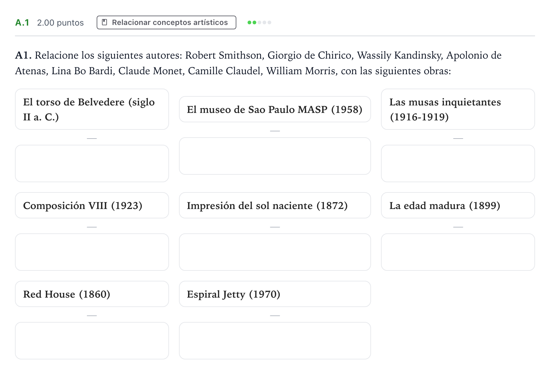 Enunciado: Ejercicio A.1 · Fundamentos Artísticos PAU Madrid Modelo 2024