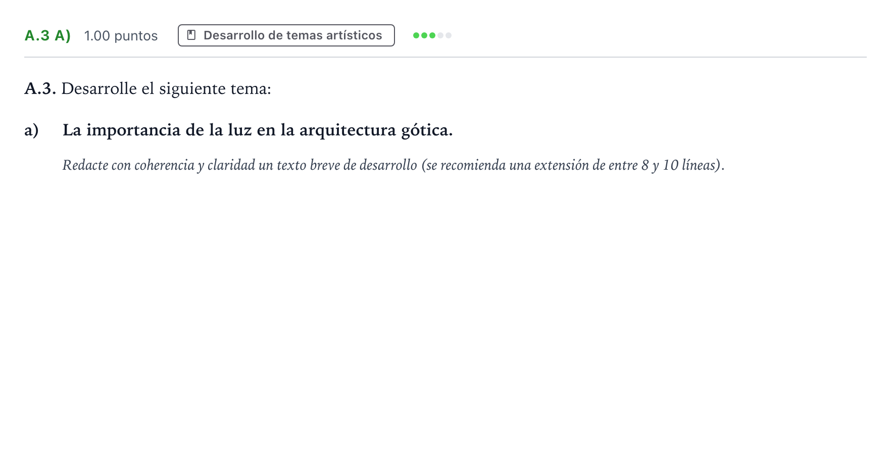 Enunciado: Ejercicio A.3 a) · Fundamentos Artísticos PAU Madrid Modelo 2024