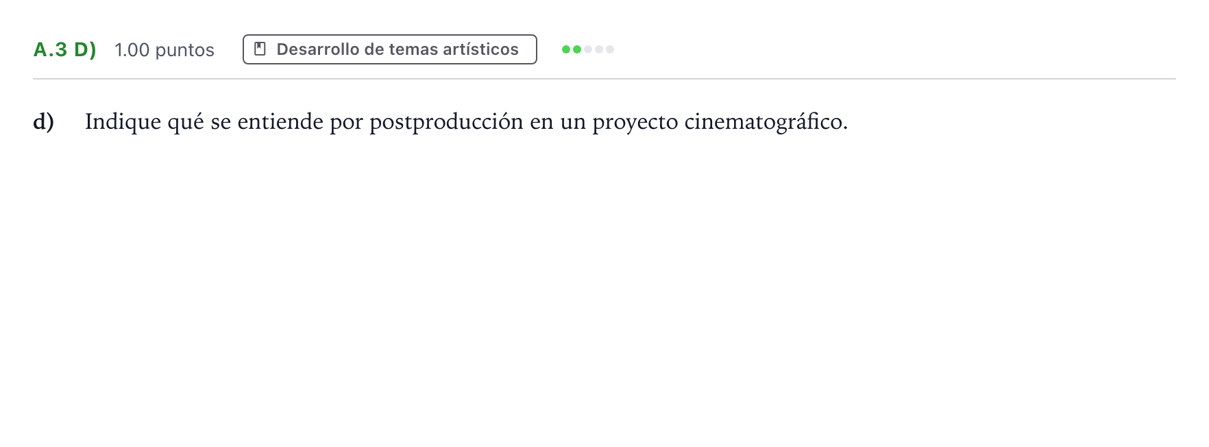 Enunciado: Ejercicio A.3 d) · Fundamentos Artísticos PAU Madrid Modelo 2024