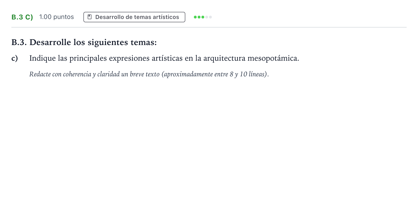 Enunciado: Ejercicio B.3 c) · Fundamentos Artísticos PAU Madrid Modelo 2024