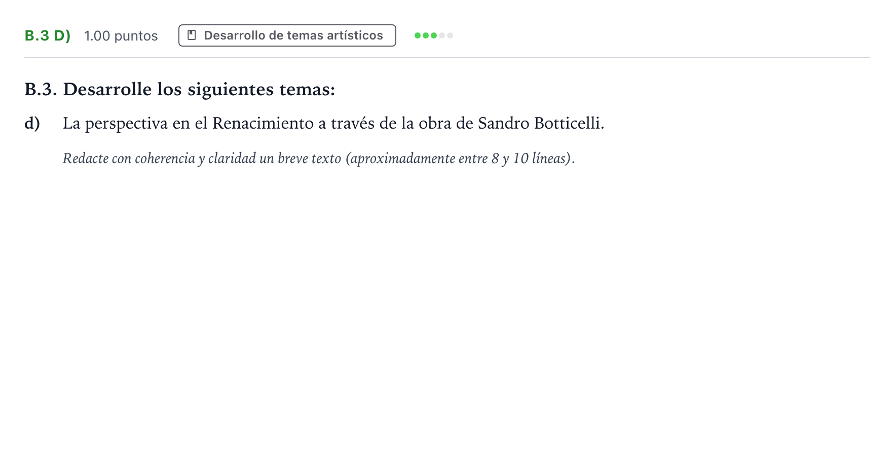 Enunciado: Ejercicio B.3 d) · Fundamentos Artísticos PAU Madrid Modelo 2024