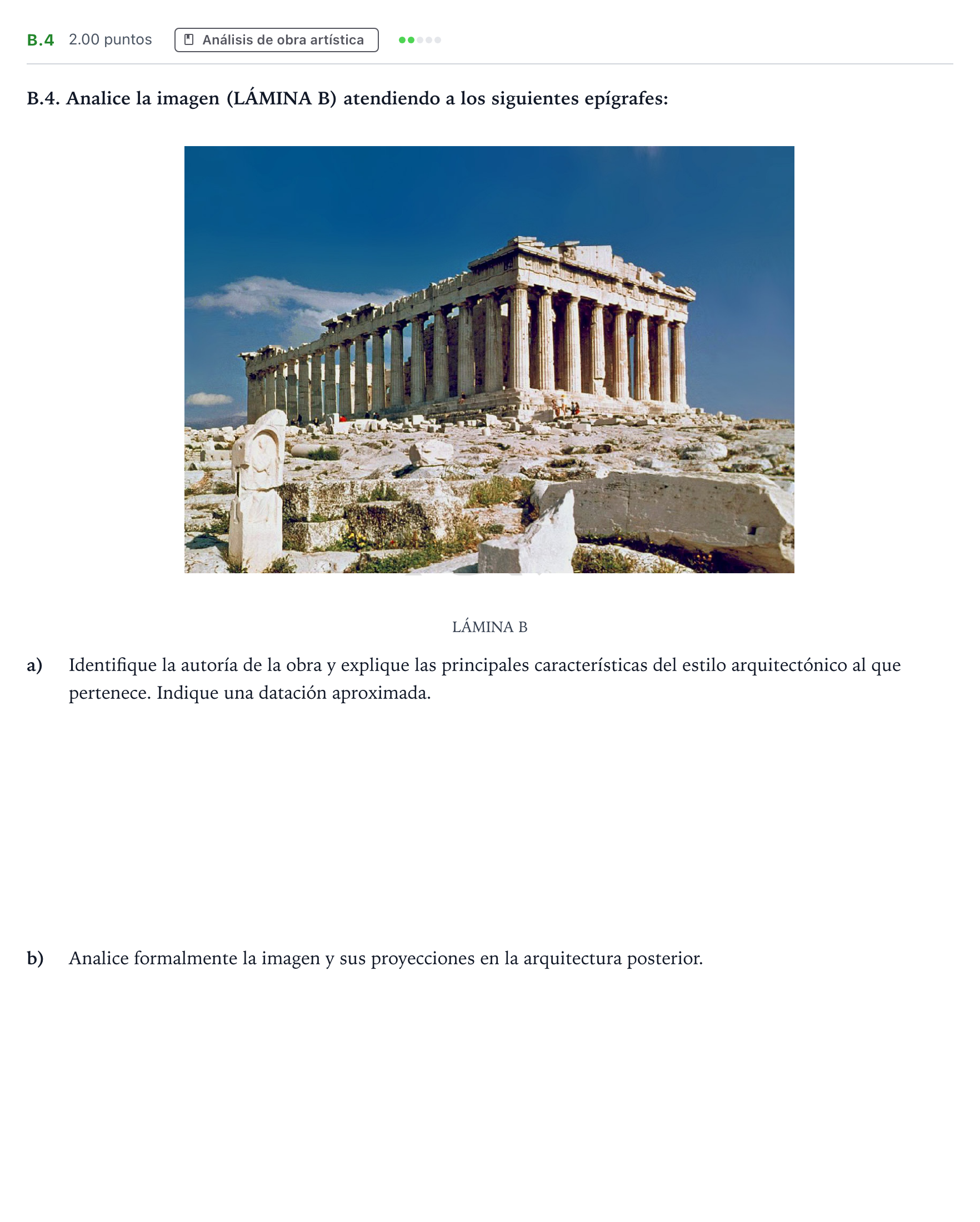 Enunciado: Ejercicio B.4 · Fundamentos Artísticos PAU Madrid Modelo 2024